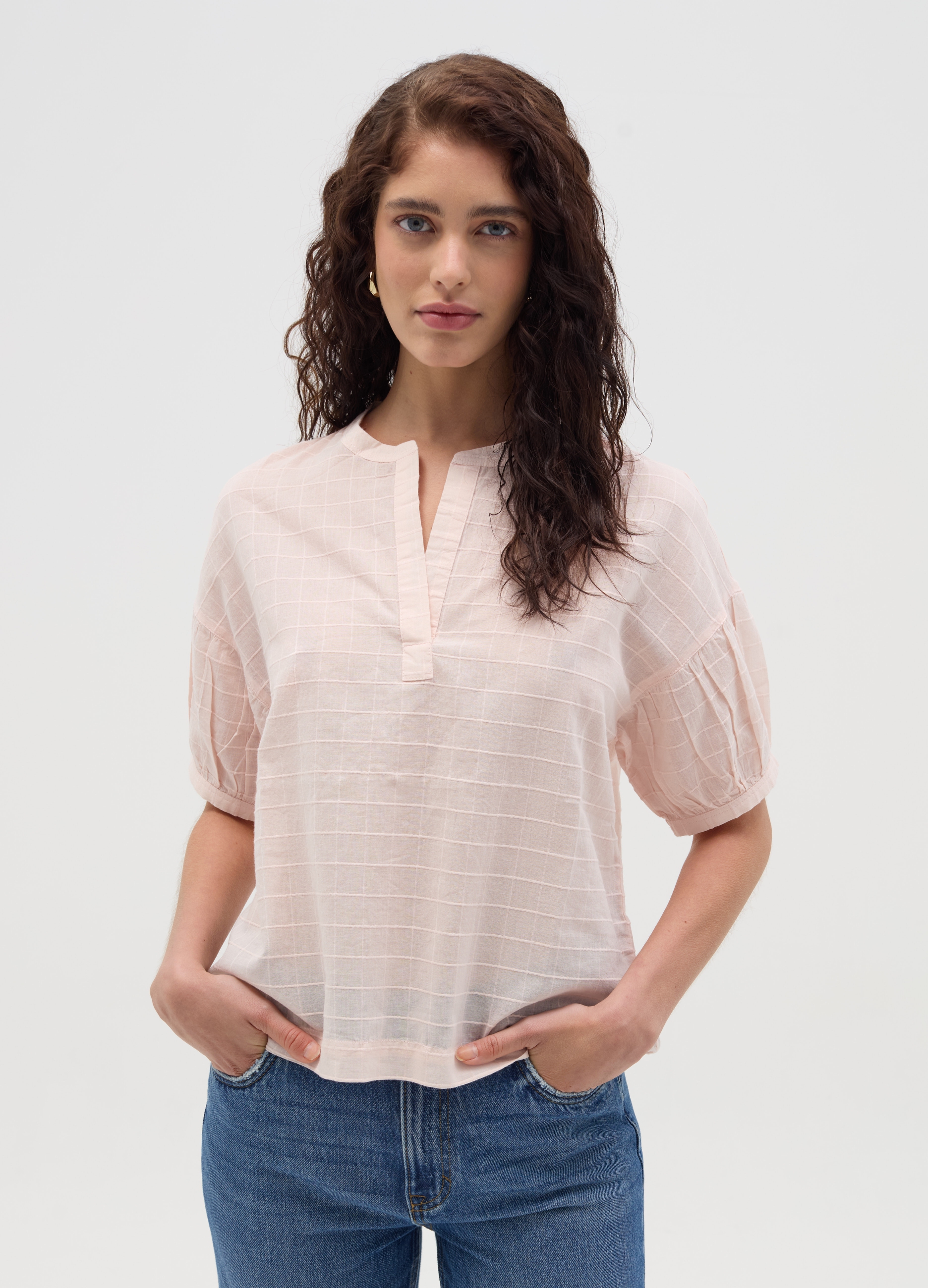 OVS , Blusa Con Cuciture In Rilievo, Donna, Rosa, Taglia: M