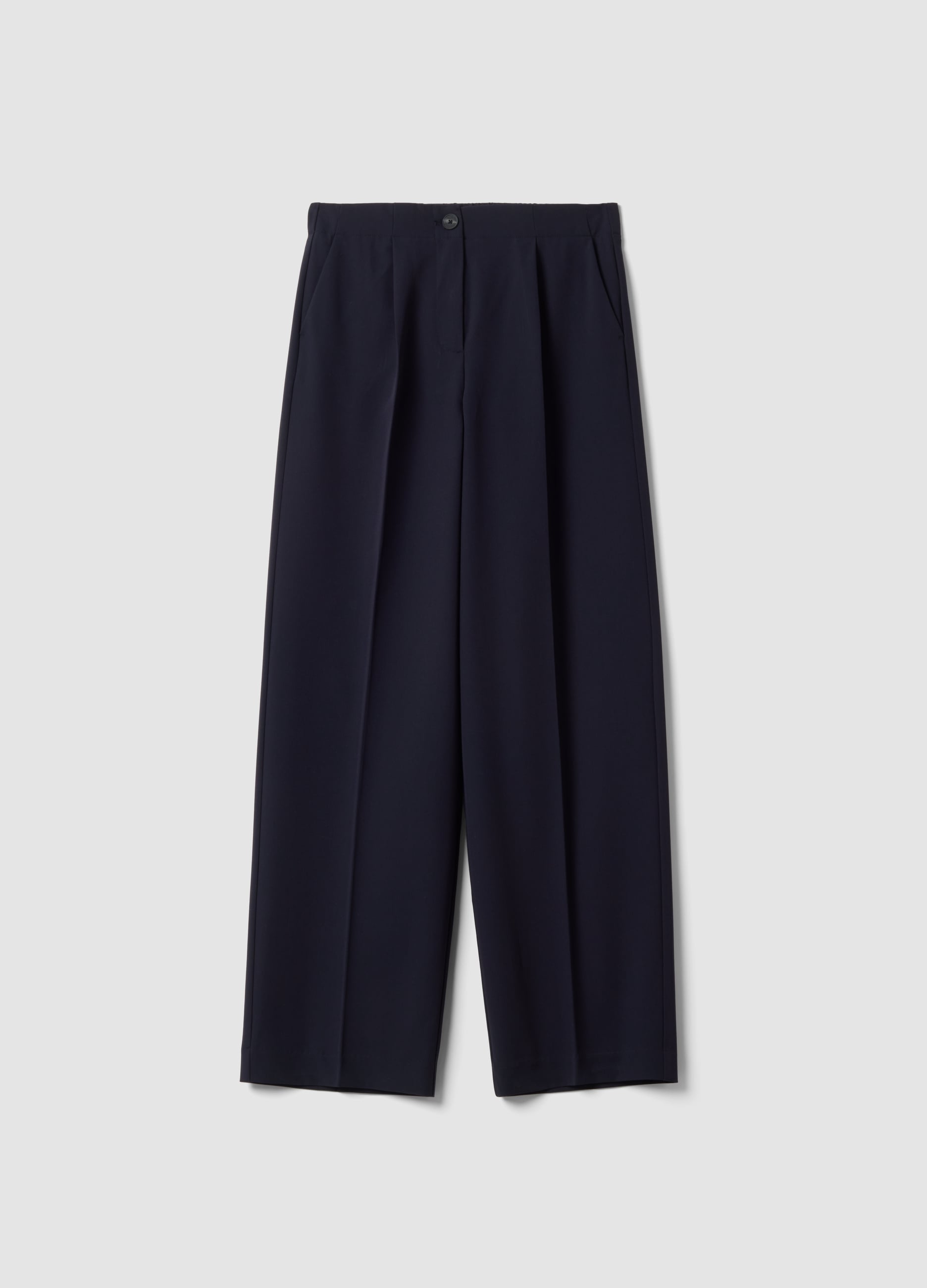 Piombo Contemporary, Pantaloni Formali Blu In Viscosa Elasticizzata Regular Fit, Donna, Blu, Taglia: 42