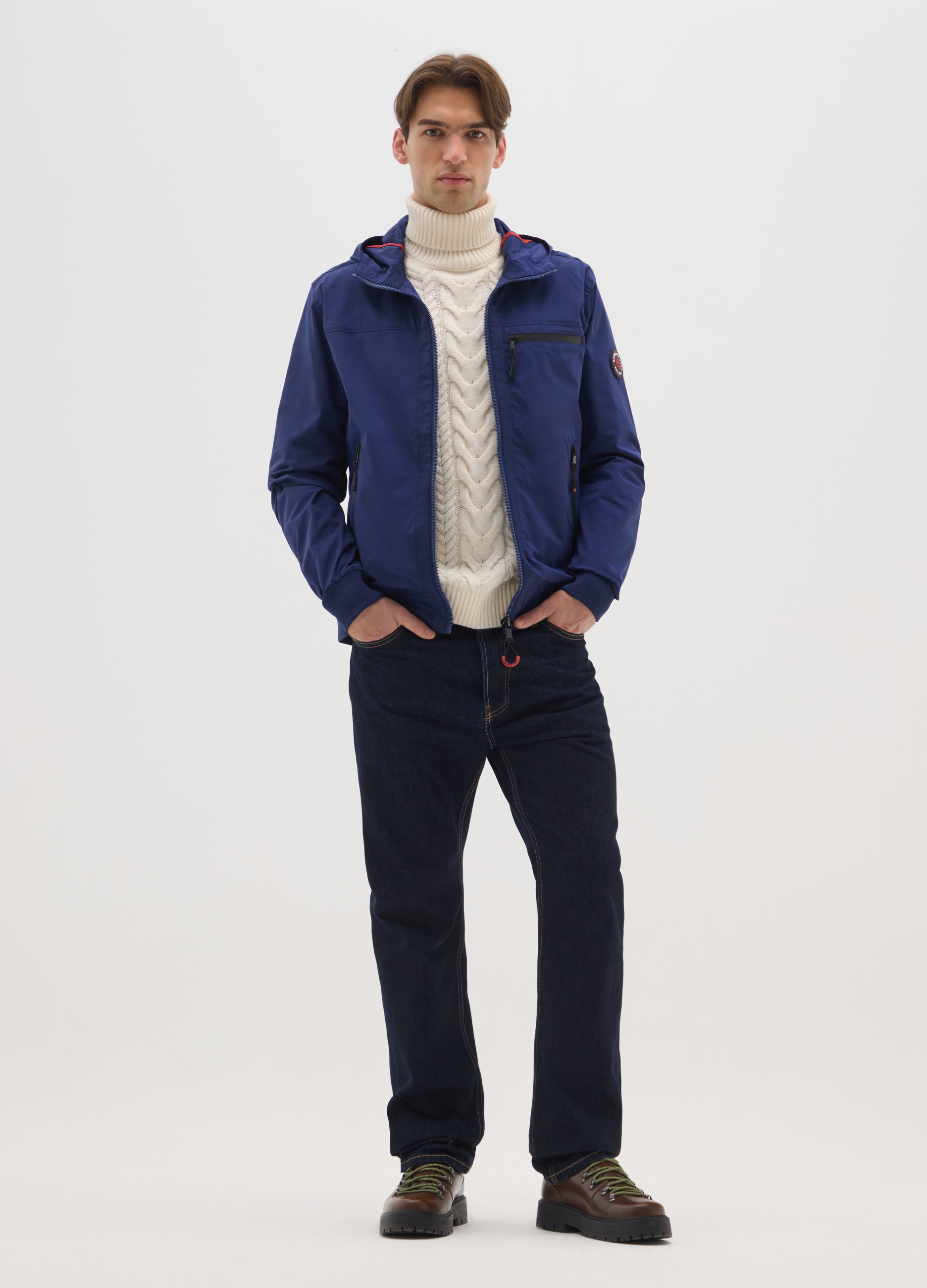 CANADA'S TRAIL, Giacca Nera In Tessuto Pesante Con Cappuccio E Zip, Uomo, Nero, Taglia: L