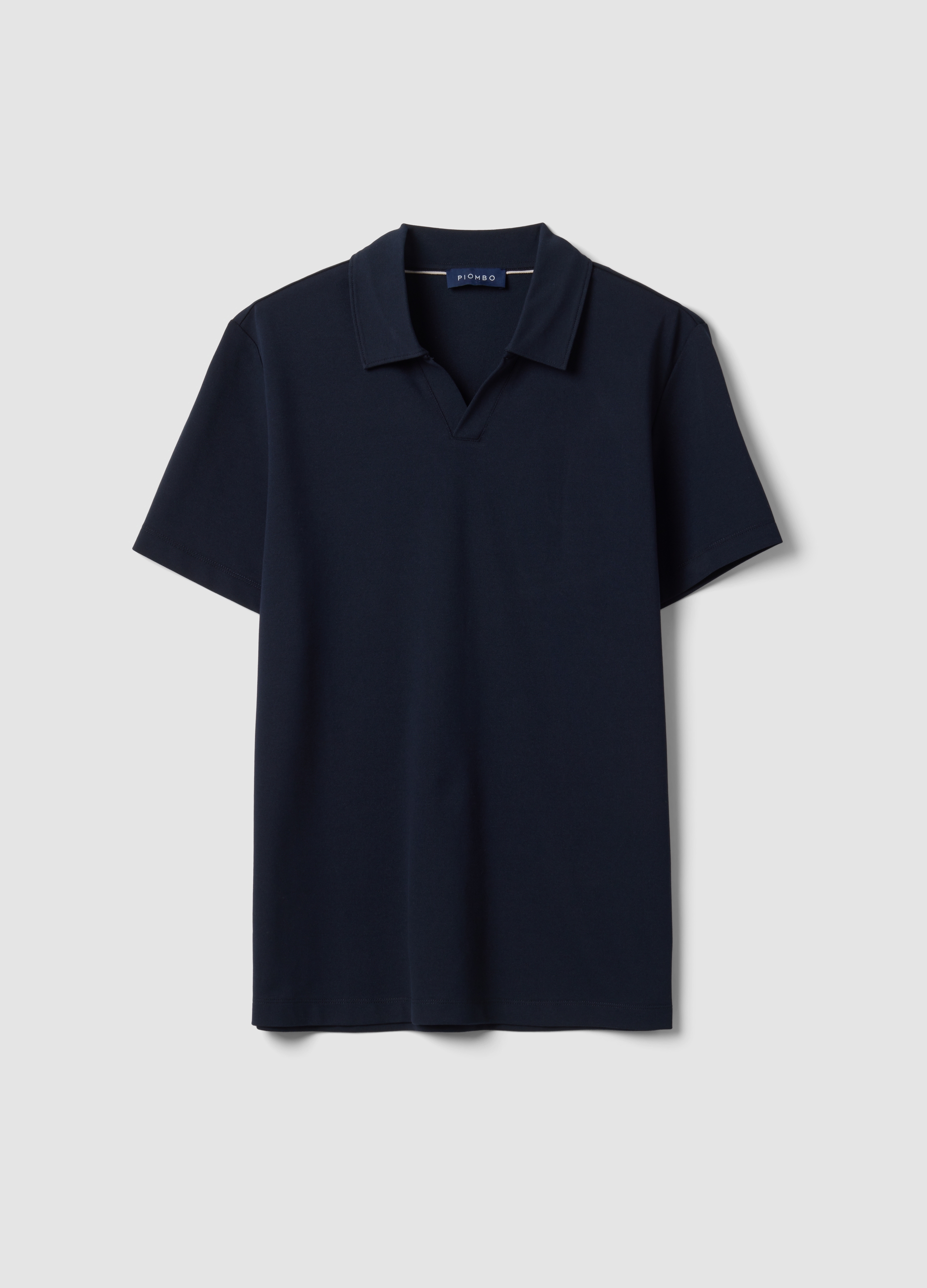 Piombo Tech, Polo Blu In Cotone Elasticizzato 2 Way Stretch Regular Fit, Uomo, Blu, Taglia: S