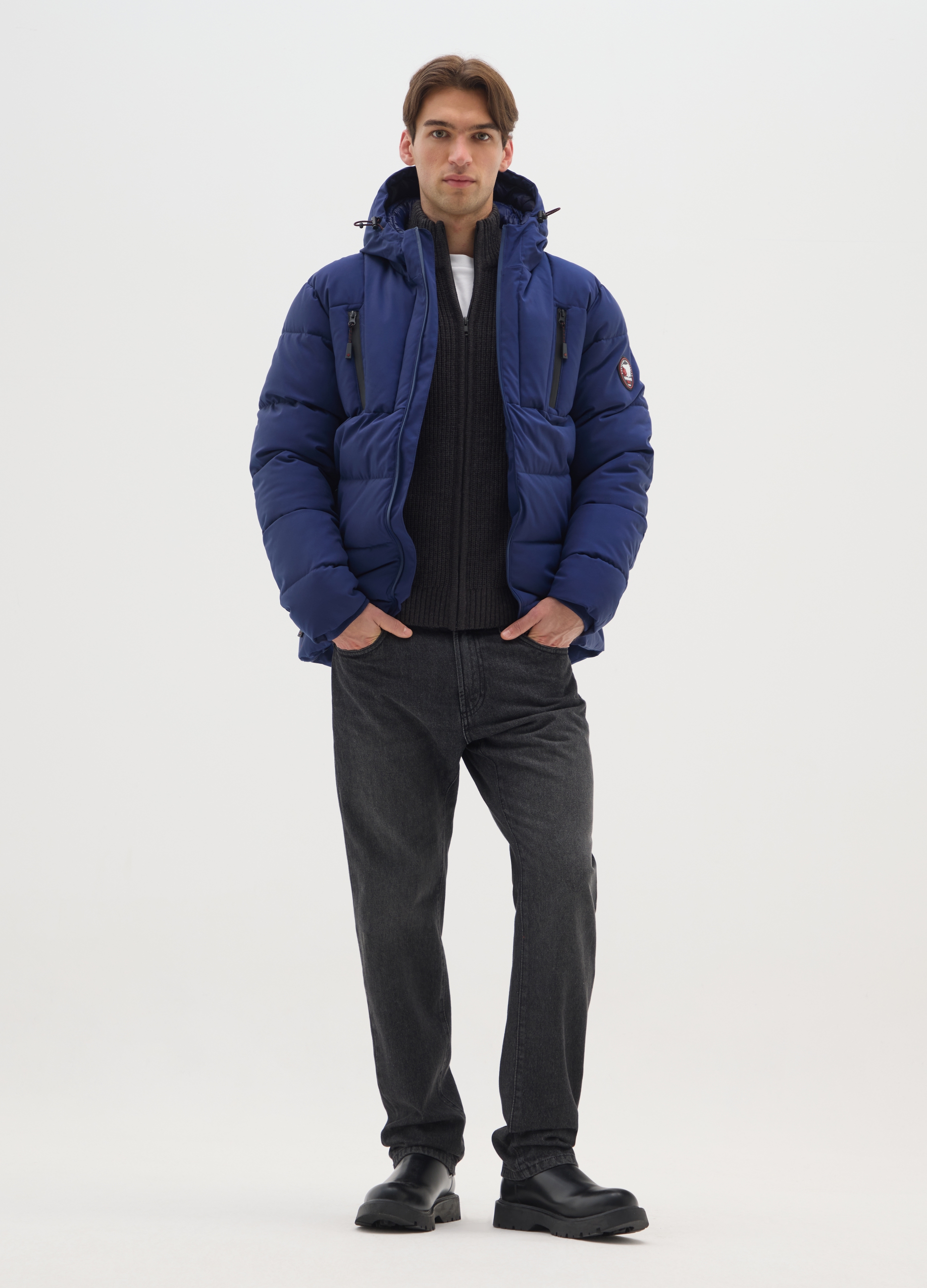 CANADA'S TRAIL, Giacca Imbottita Blu Con Cappuccio E Zip, Uomo, Blu, Taglia: XL
