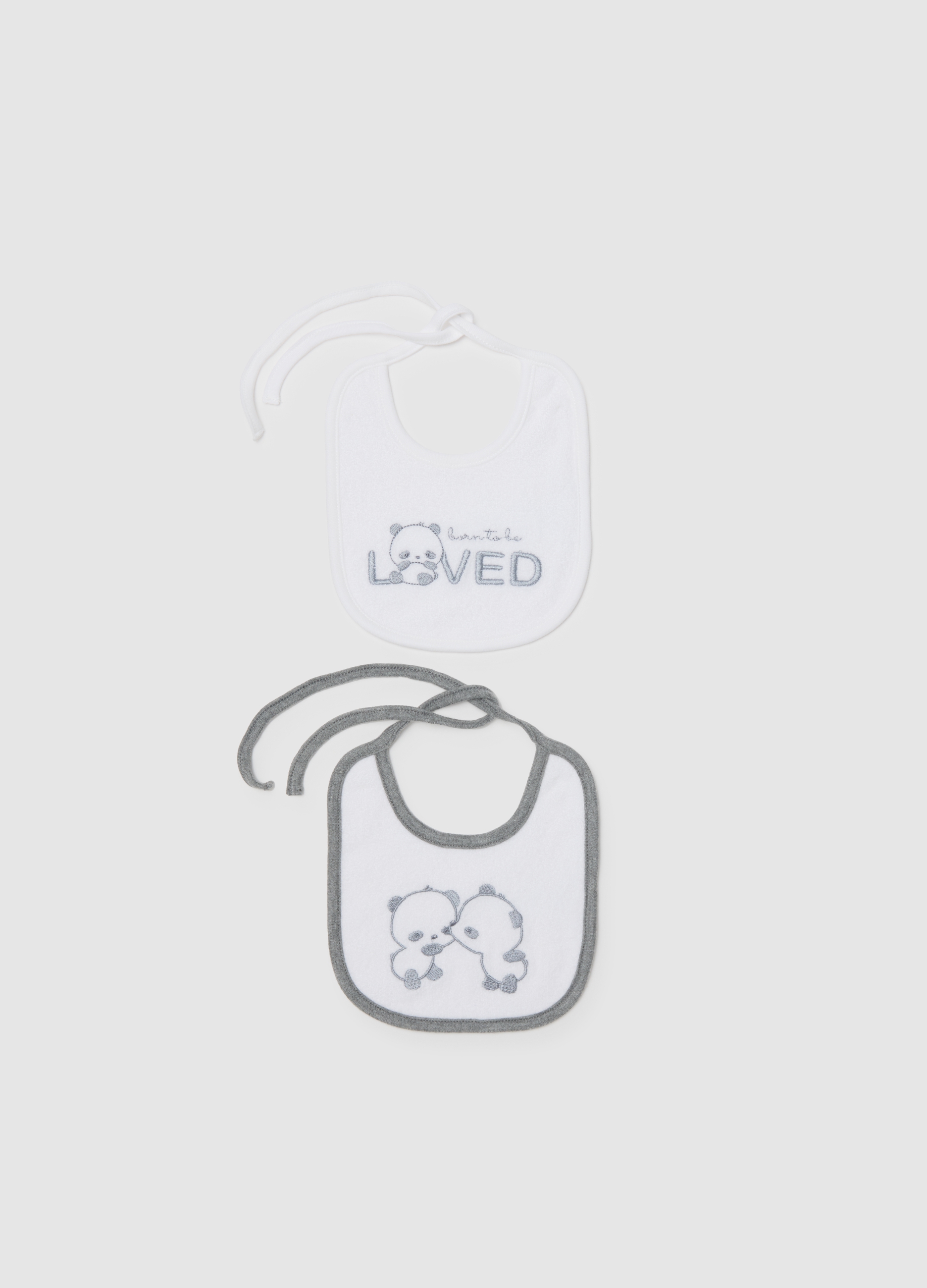 FAGOTTINO, Bipack Bavette Da Neonato In Cotone Bianche E Chiusura Con Laccio, Unisex, Multicolor, Taglia: T.U.