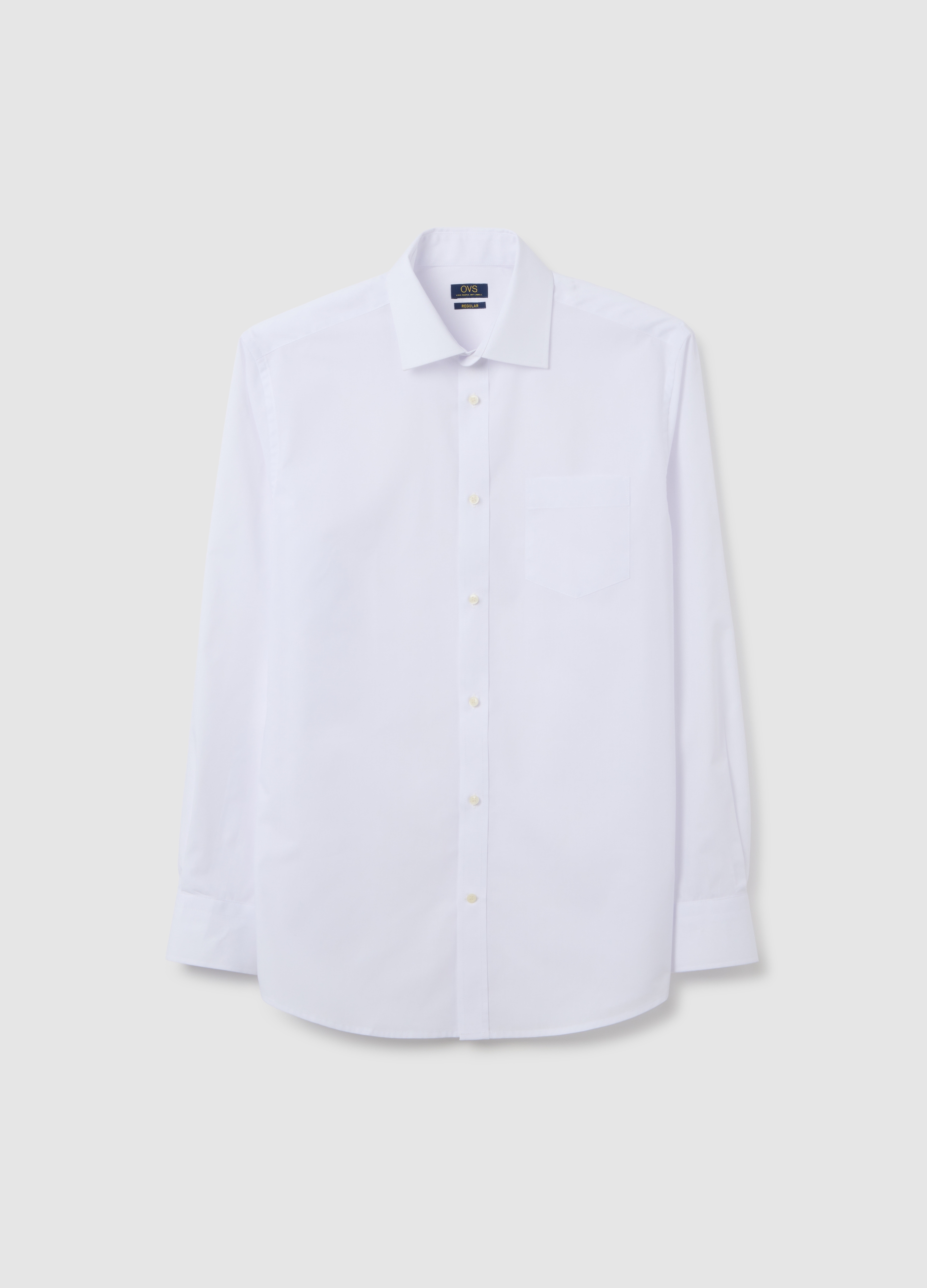 Camicia Bianca Regular Fit Easy Iron, Hombre, Blanco óptico, Talla: 43