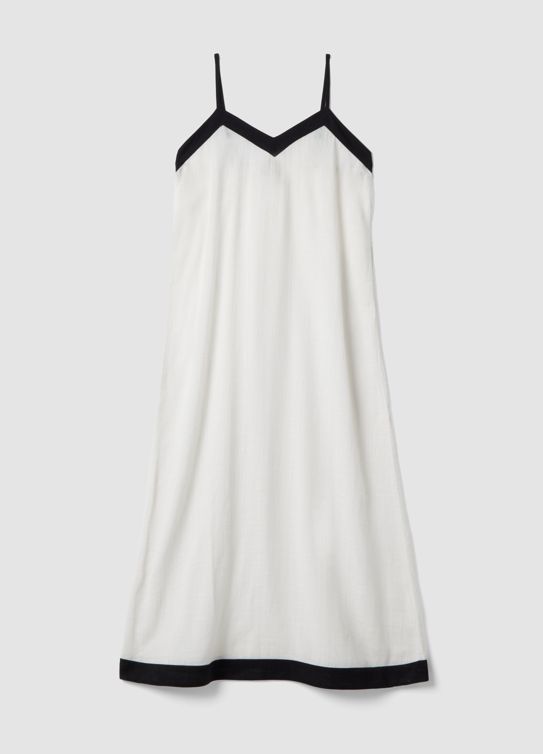 Copricostume Bianco Lungo In Misto Cotone E Viscosa, Mujer, Blanco roto, Talla: 36