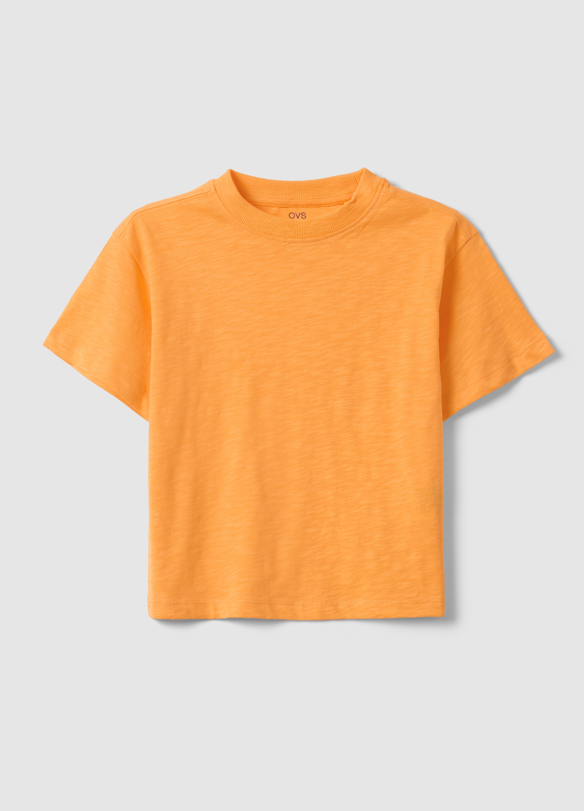 OVS KIDS, Camiseta De Niño En Algodón Puro Naranja Cuello Redondo Ajuste Holgado, Niño, Naranja claro, Talla: 3-4