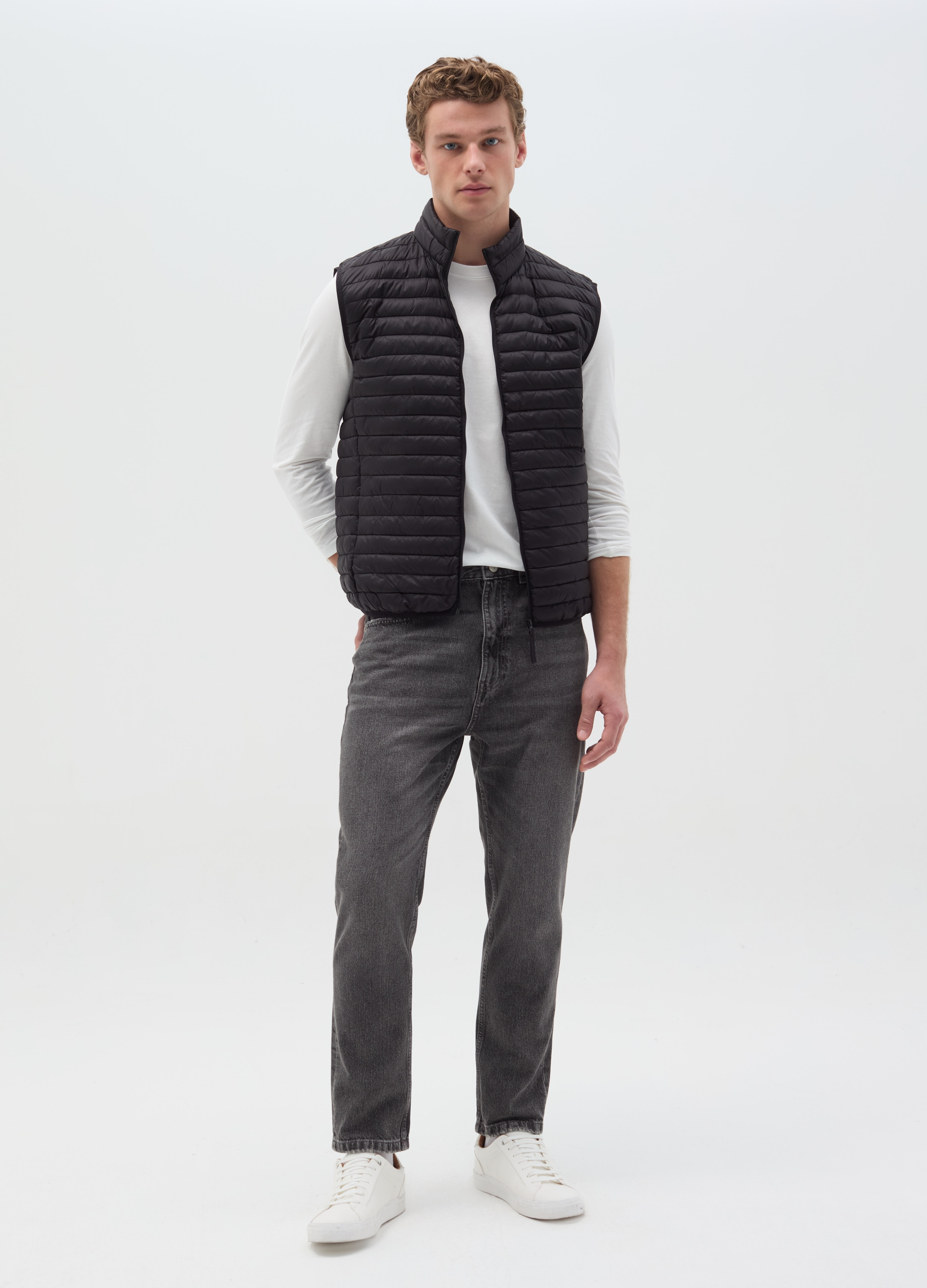 OVS , Gilet Essential Full-zip Ultralight, Uomo, Nero, Taglia: XXL