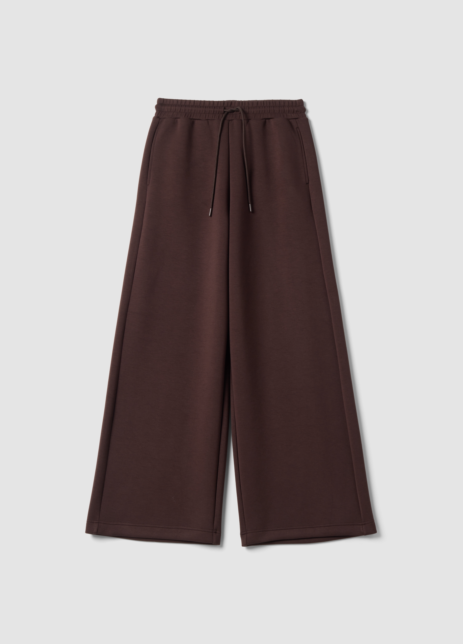 OVS, Pantaloni Marroni Wide Leg In Modal Elasticizzato Con Coulisse, Donna, Marrone, Taglia: L