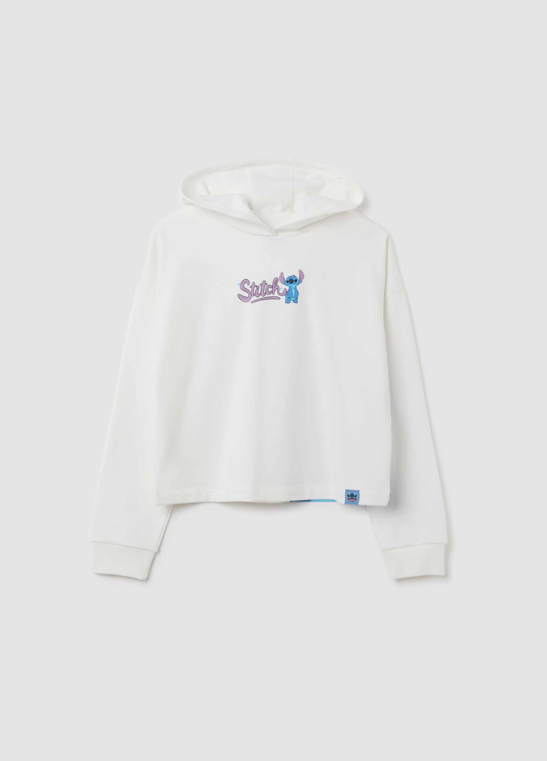 Sudadera De Niña En Algodón Puro Blanca Regular Fit Con Estampado, Niña, Blanco lechoso, Talla: 11-12