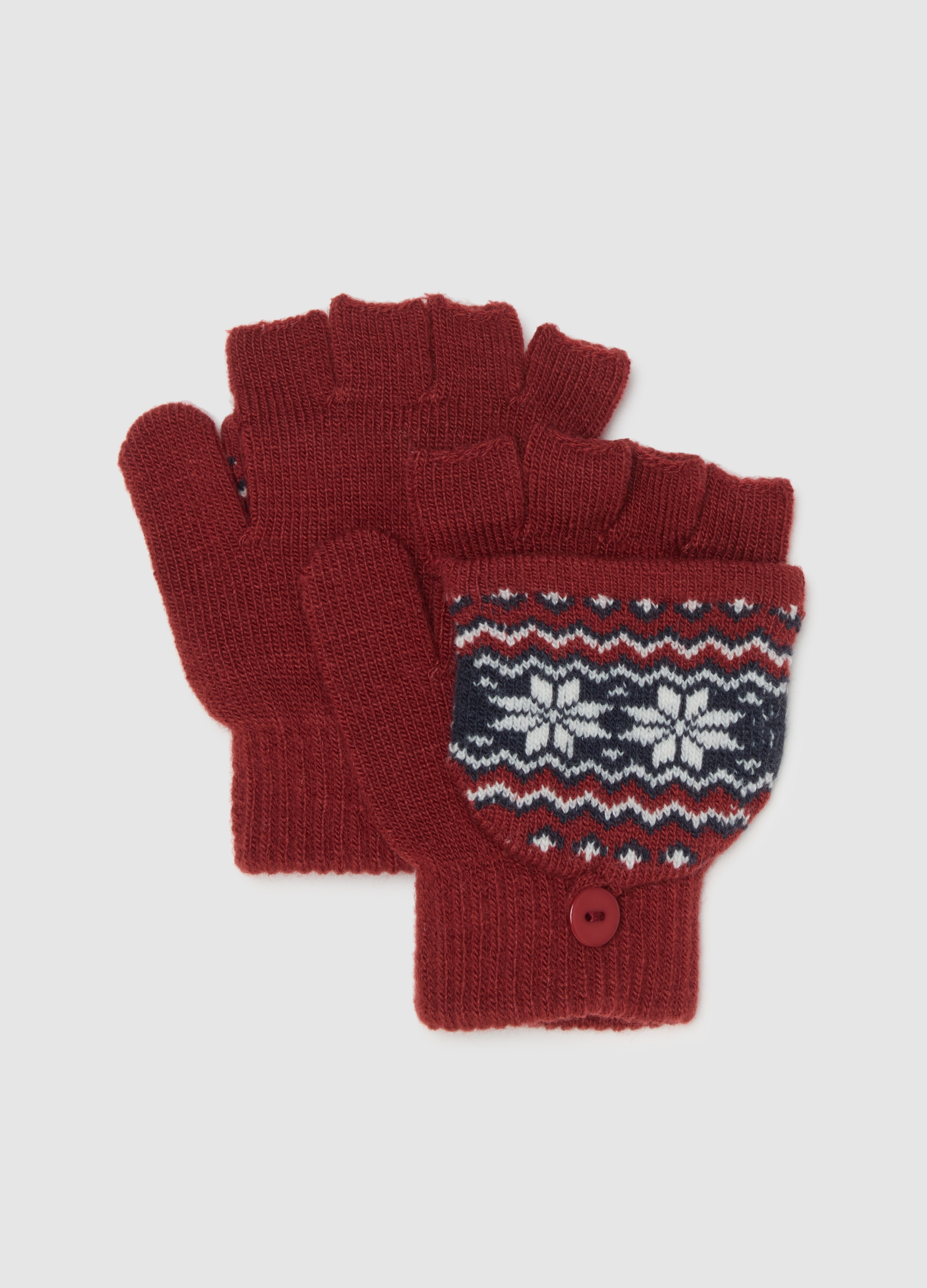 OVS KIDS, Guanti Rossi Da Bambino Con Fiocchi Di Neve, Multicolor, Taglia: S