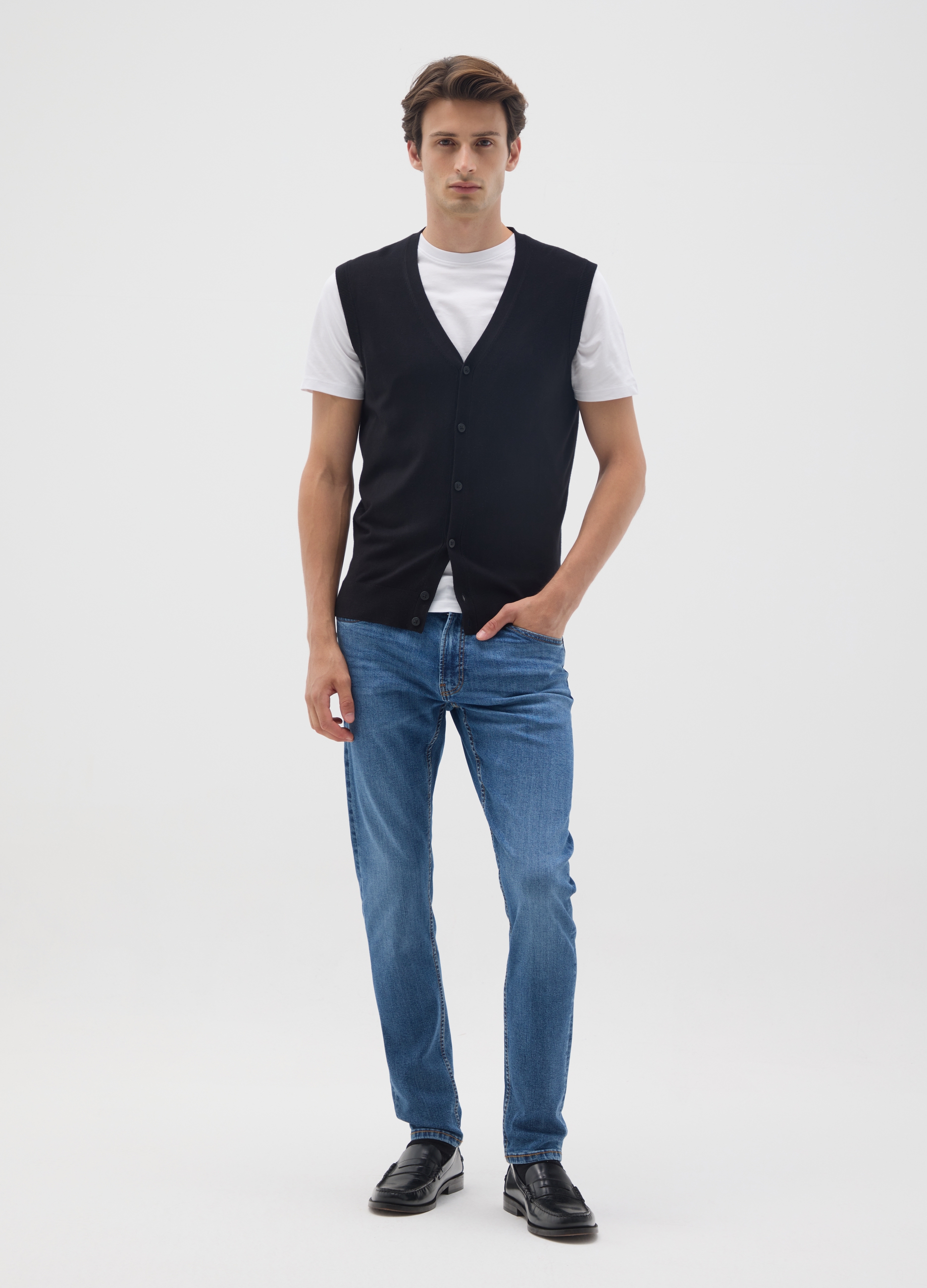 OVS, Jeans Ajustados De Denim Elástico, Hombre, Azul, Talla: 44