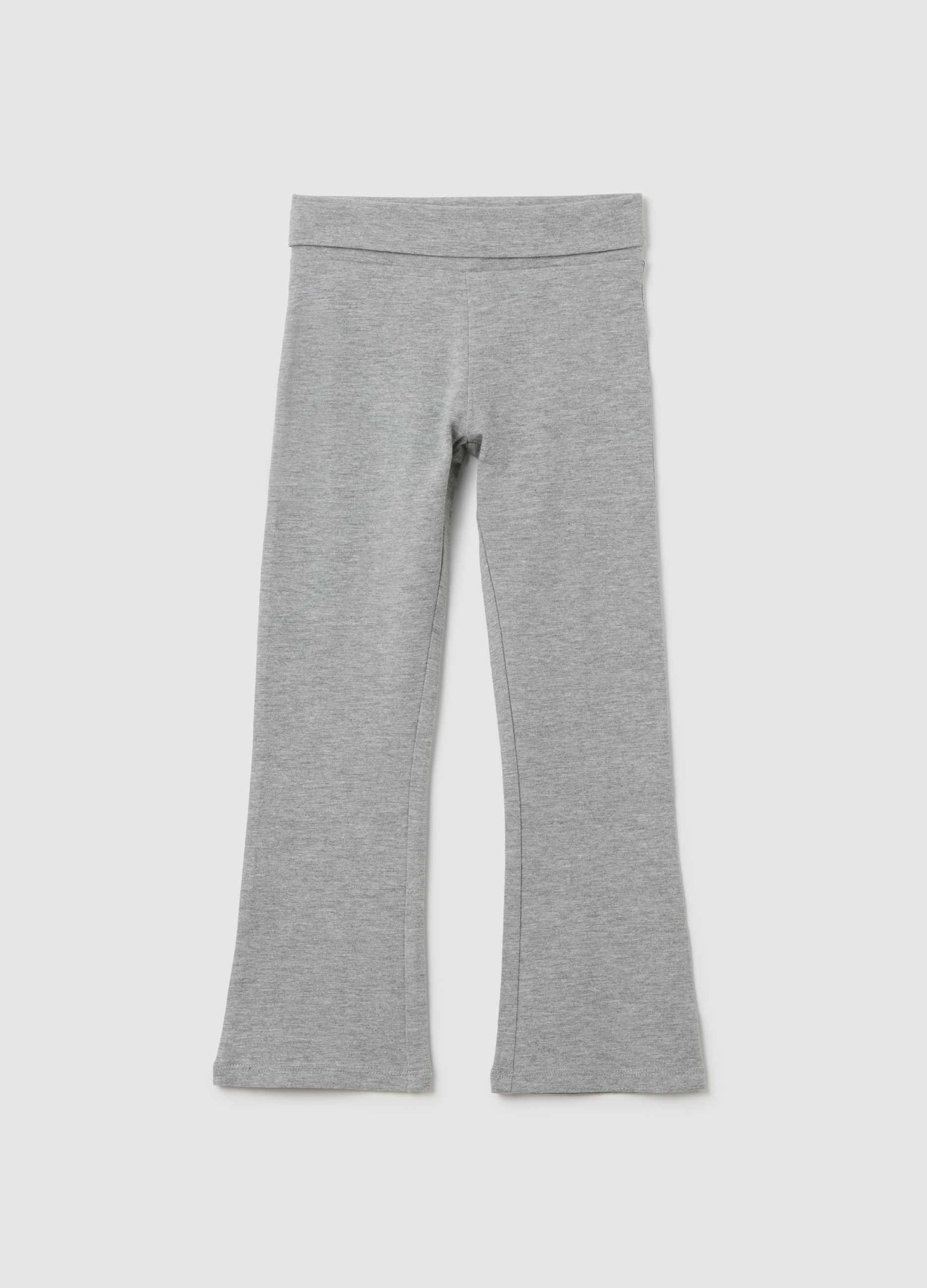 OVS, Mädchenhose Aus Grauem Baumwollmix Mit Schlag, Mädchen, Meliertes Grau, Größe: 4-5