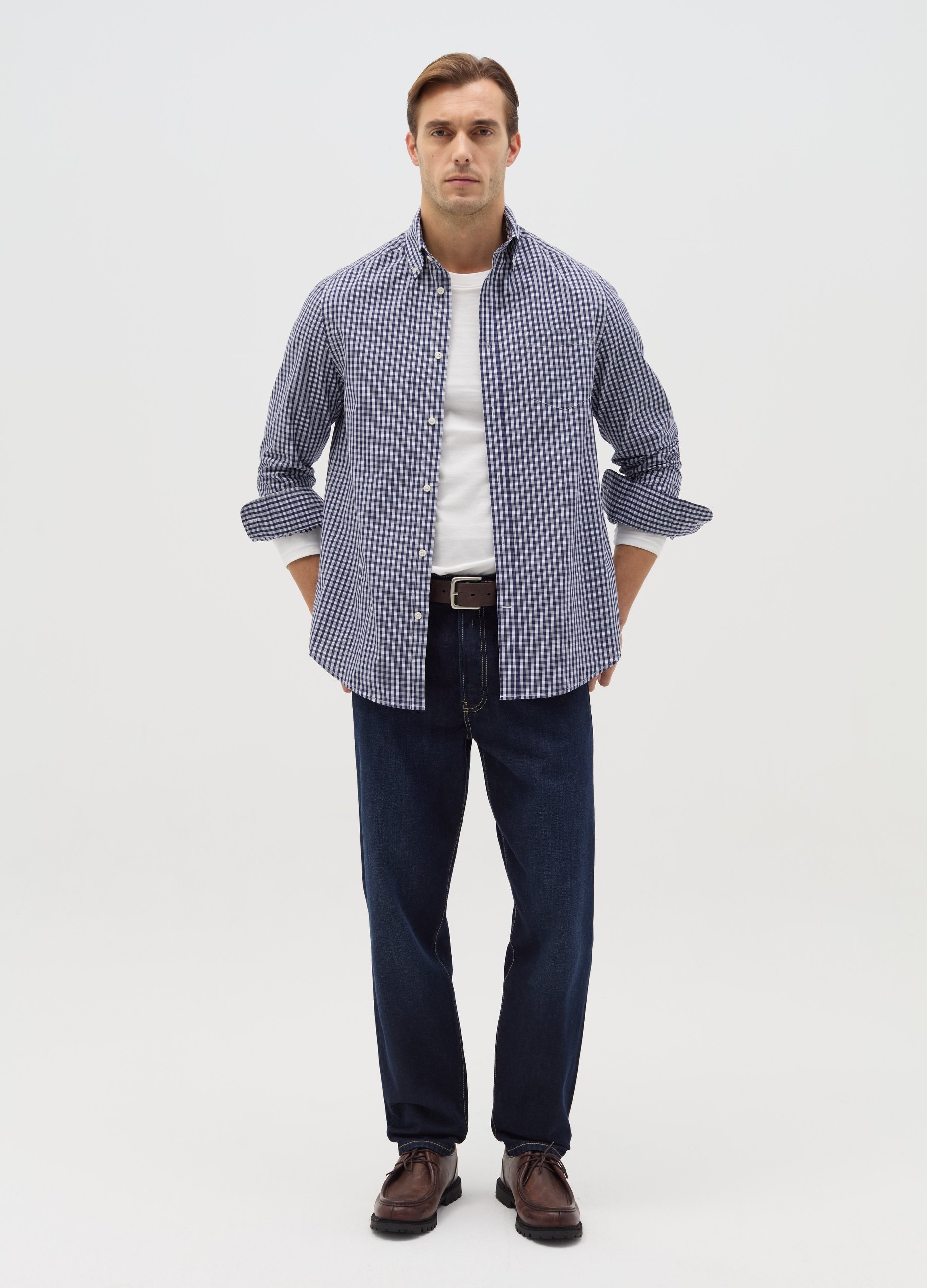 Vaqueros Regular Tapered Fit Azul, Hombre, Lavado oscuro, Talla: 48