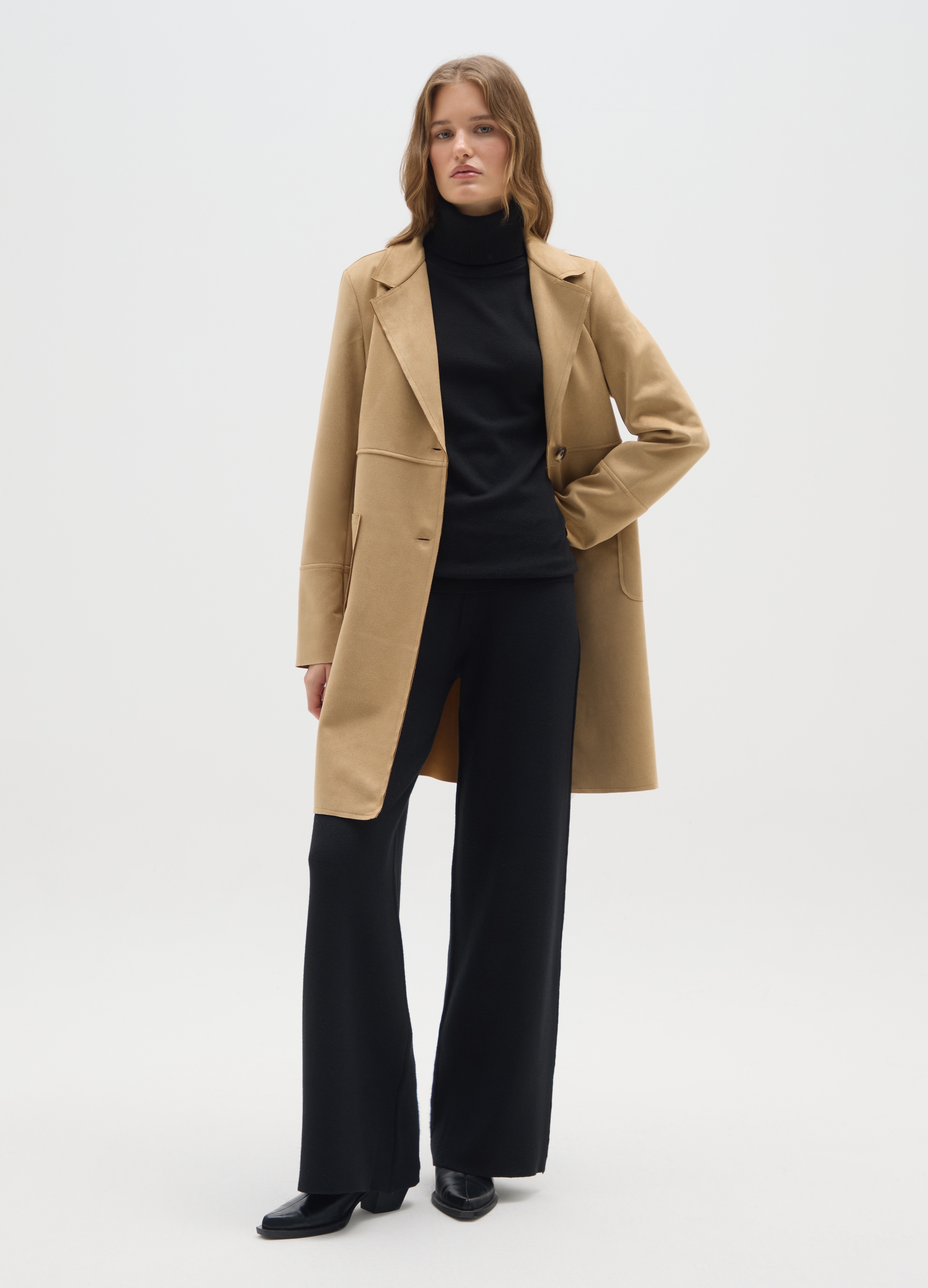 HYBRID, Cappotto Beige Regular Fit Con Bottoni, Donna, Beige, Taglia: S/M