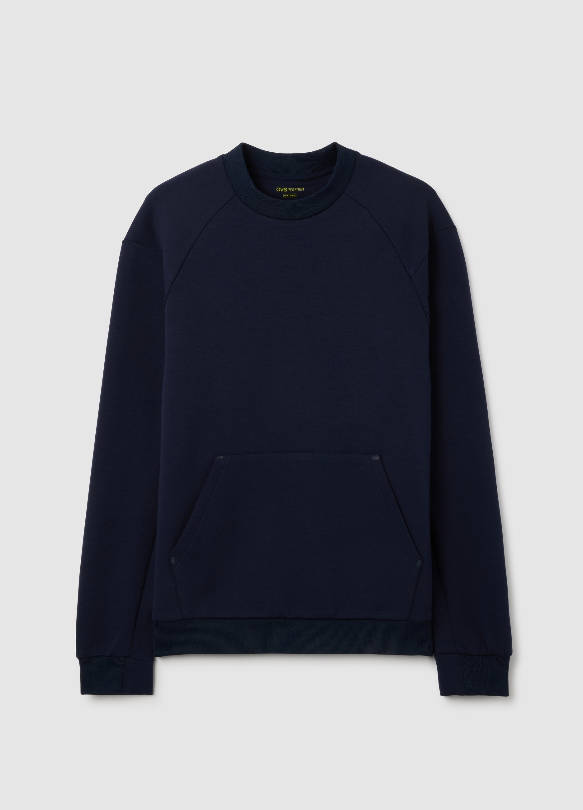 Felpa In Misto Cotone Blu Con Tasca Anteriore, Hombre, Azul oscuro, Talla: S