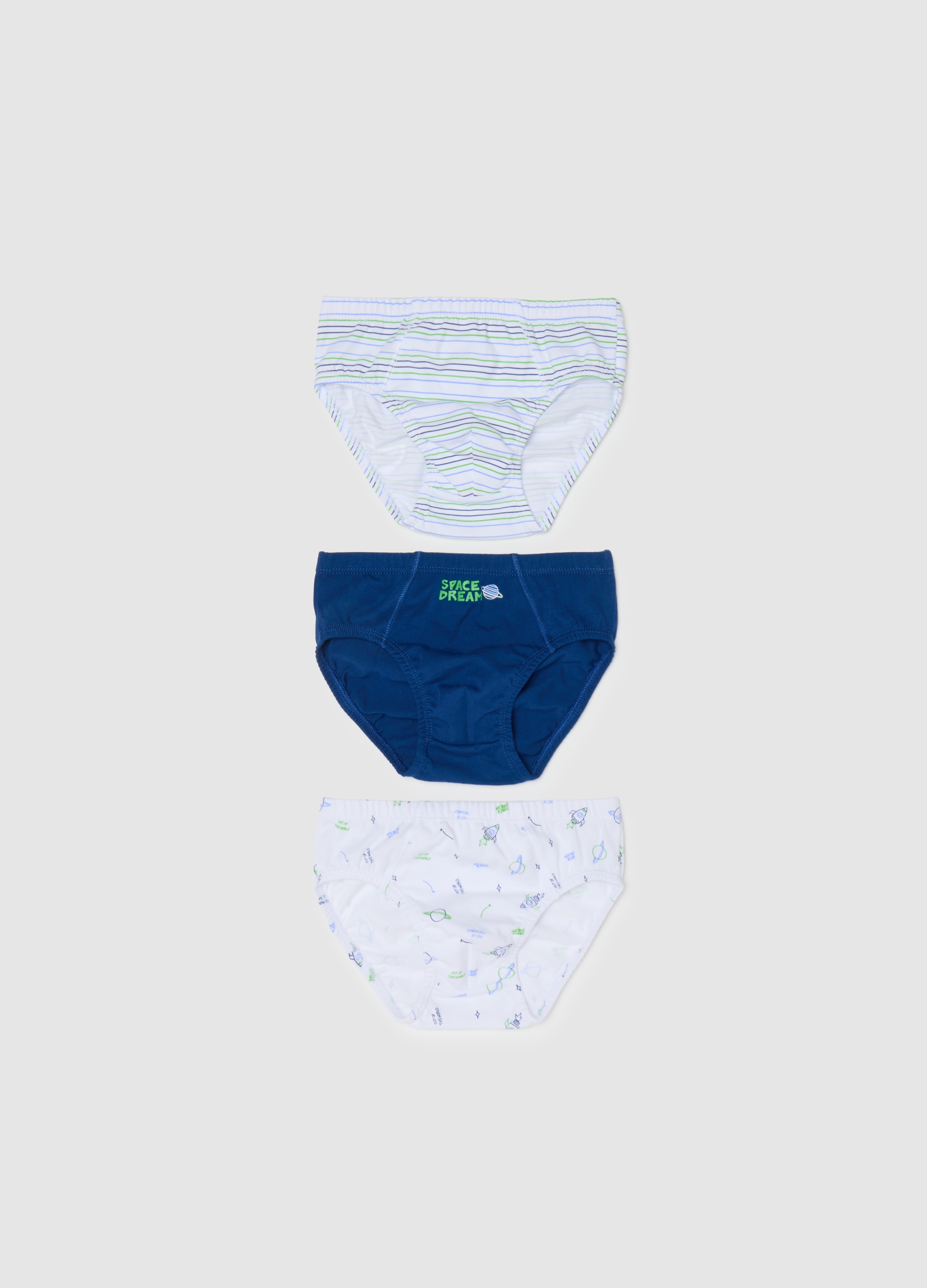 OVS KIDS, Set 3 Slip Da Bambino In Puro Cotone Multicolor, Multicolor, Taglia: 7-8