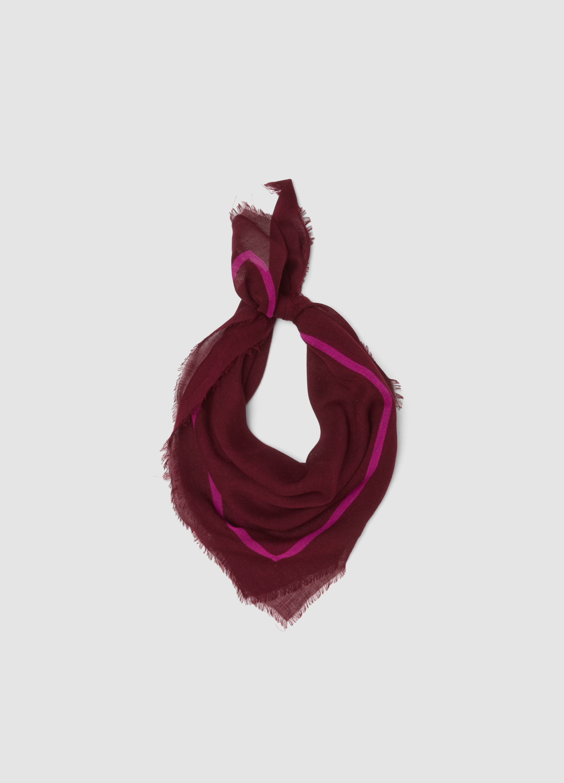 PIOMBO, Sciarpa Viola In Misto Viscosa E Lana Con Bordi Sfrangiati, Donna, Rosso, Taglia: ONE SIZE