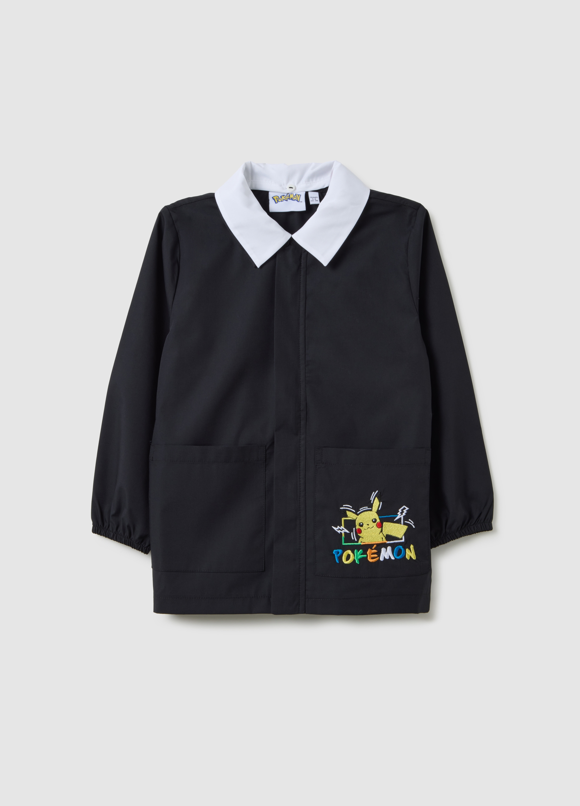 OVS KIDS, Delantal Escolar Infantil Multicolor De Mezcla De Algodón Con Pikachu, Niño, 3.0 Nero Naturale, Talla: 5-6