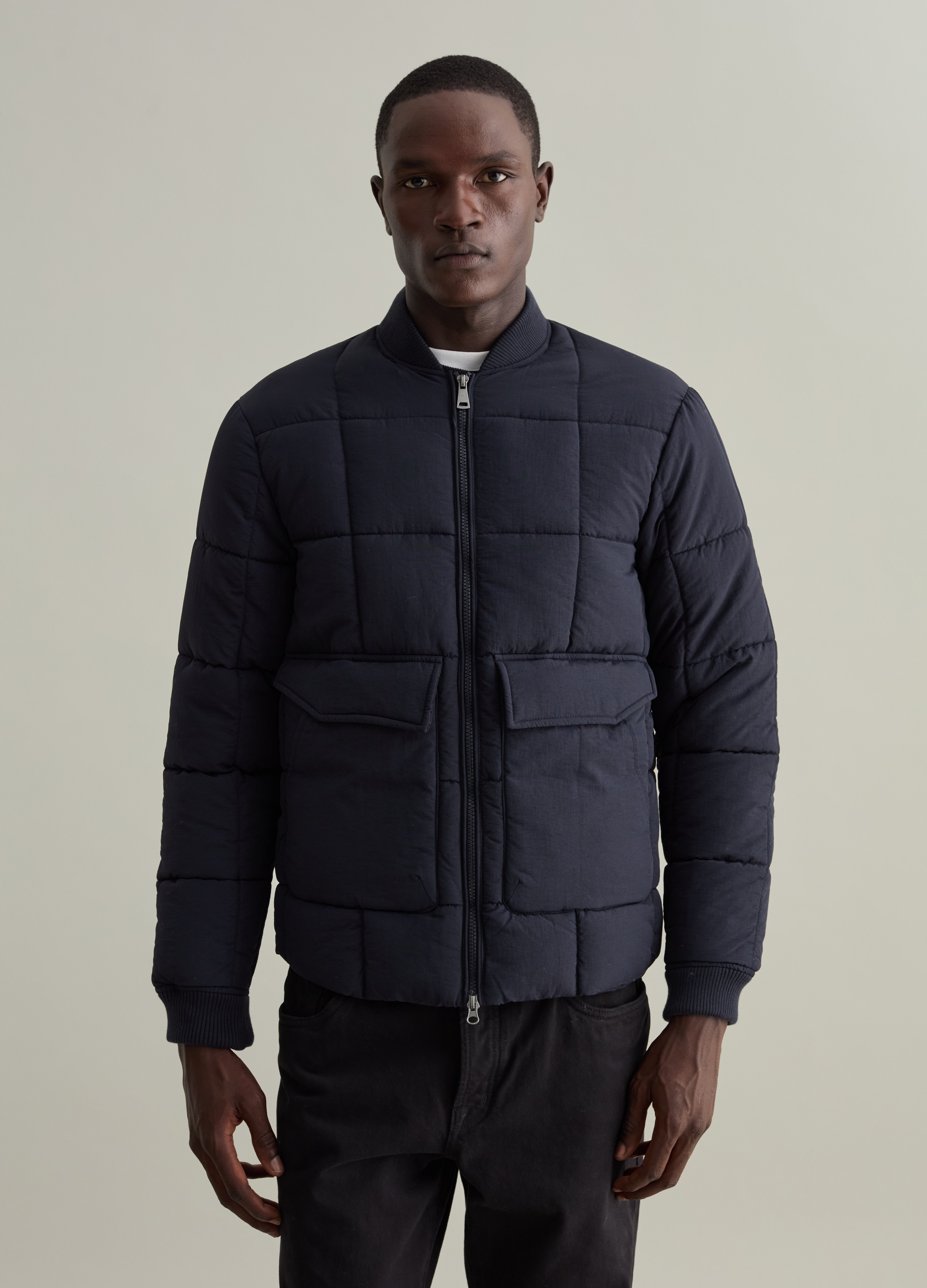 PIOMBO, Piumino Trapuntato Con Imbottitura In Repreve®, Uomo, Blu, Taglia: S