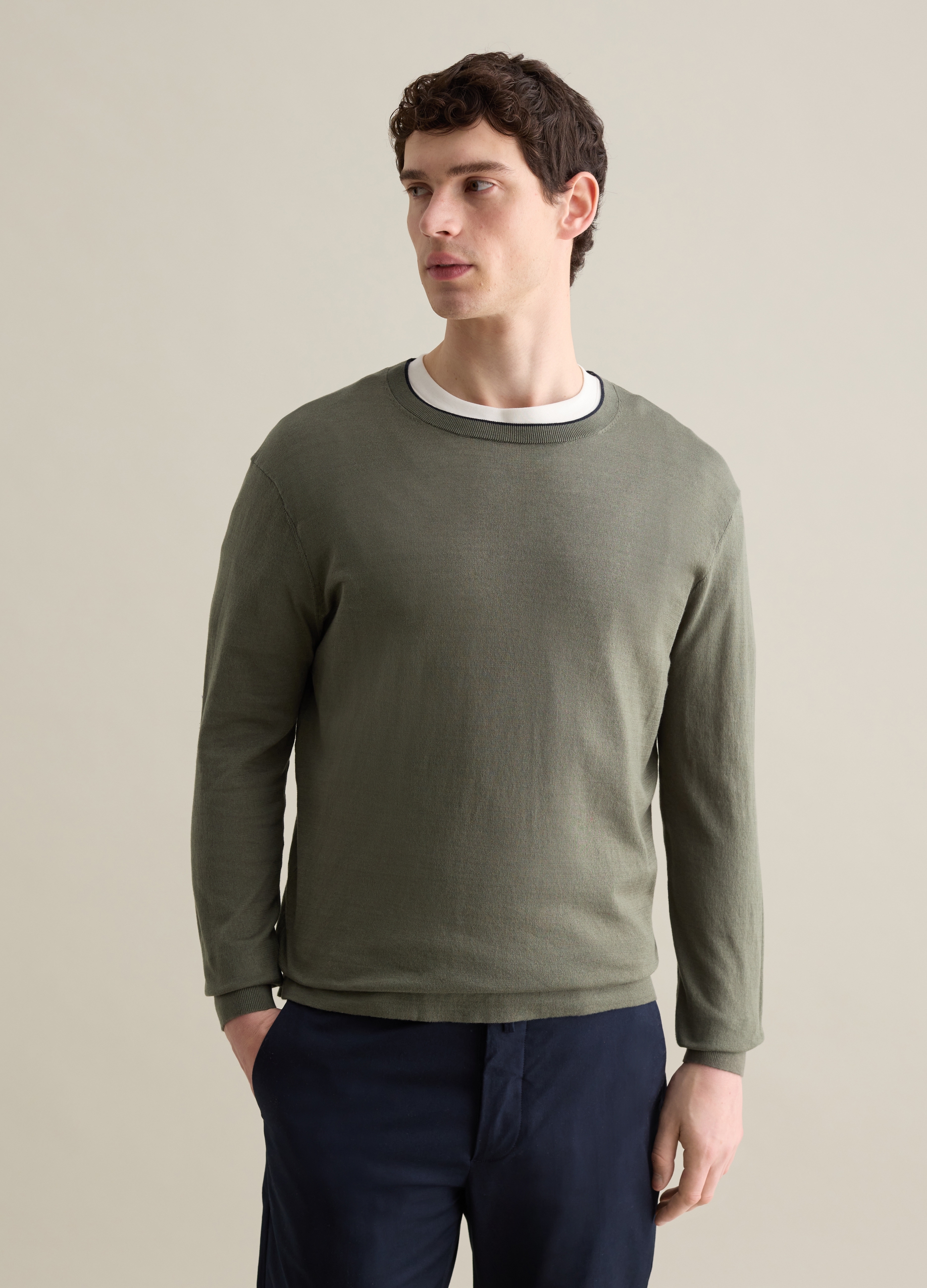 PIOMBO, Pullover In Cotone, Uomo, Verde, Taglia: S