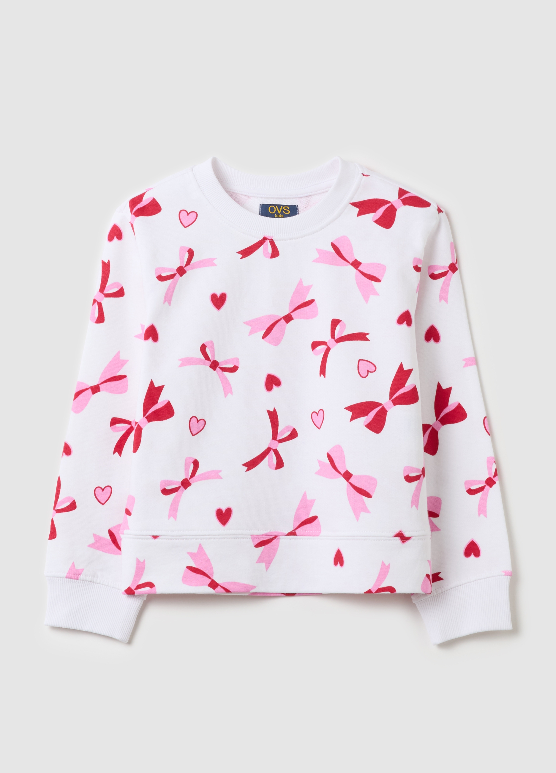 Sudadera De Tejido Rizado Con Estampado, Niña, Blanco óptico, Talla: 4-5