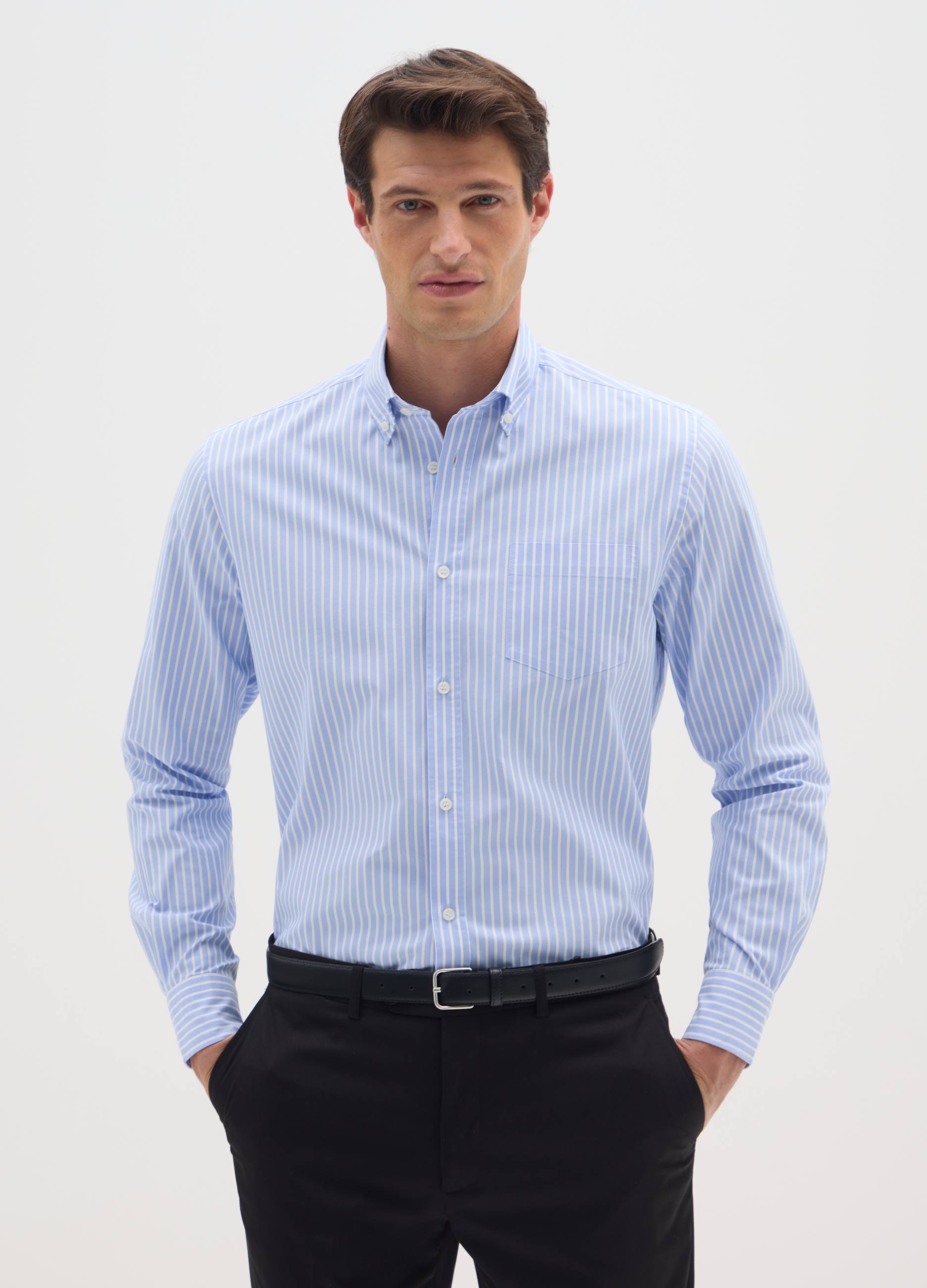 OVS, Camicia In Misto Cotone Multicolor Regular Fit Easy Iron, Uomo, Multicolor, Taglia: 43