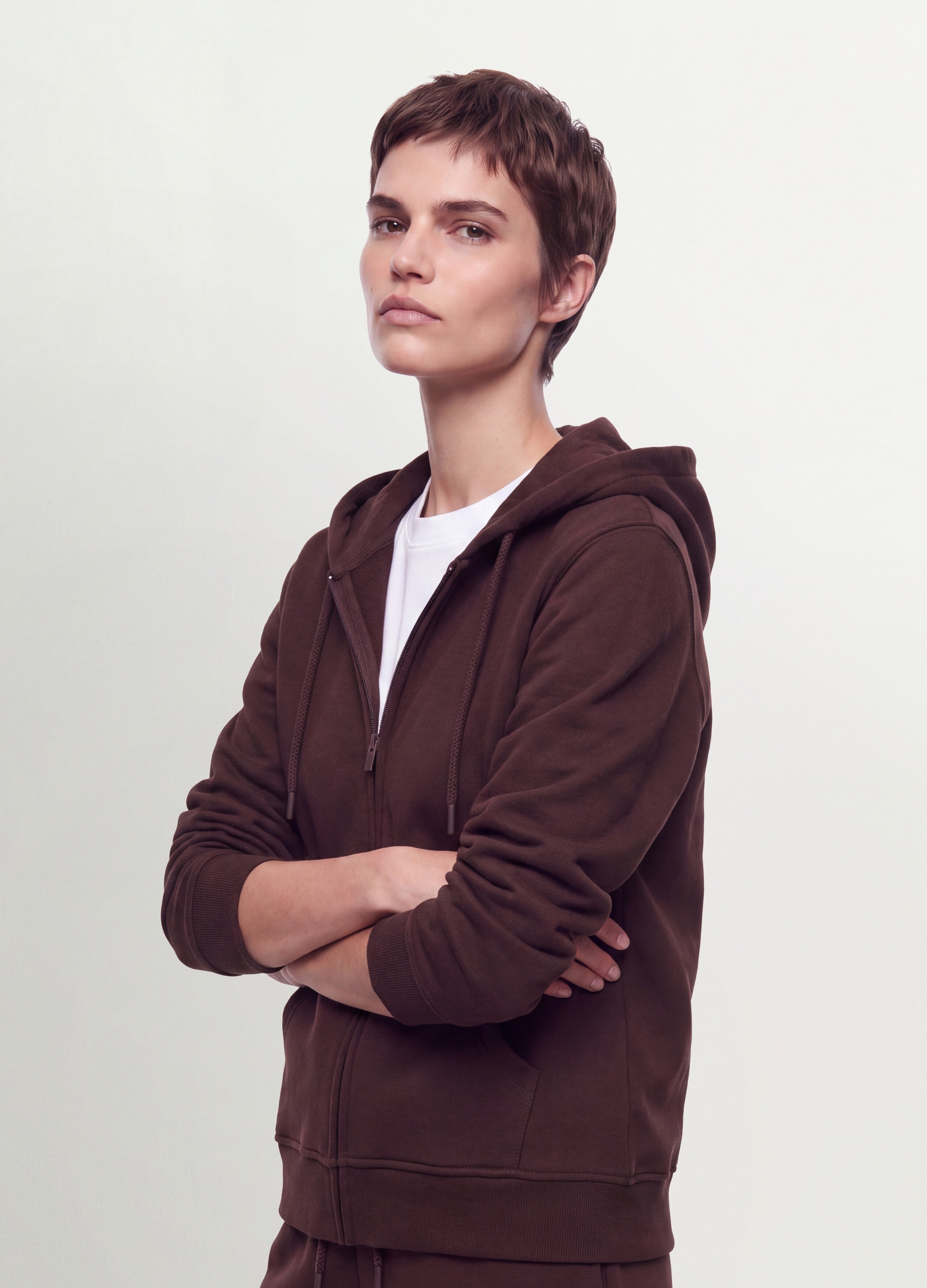 OVS, Felpa Marrone In Misto Cotone Con Cappuccio Regular Fit, Donna, Marrone, Taglia: L