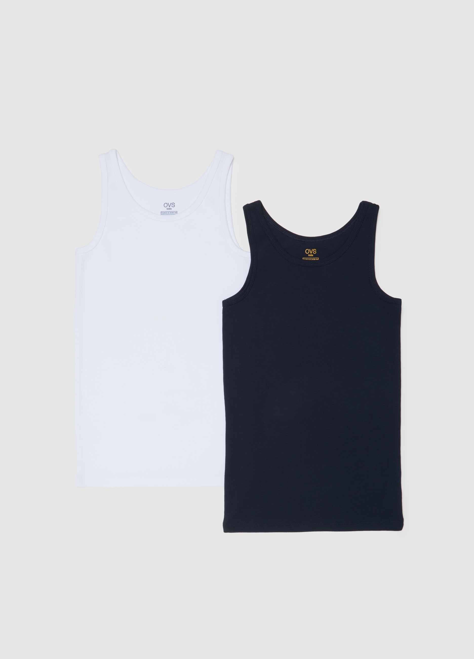 OVS KIDS, Set Bipack Canotte Da Bambino In Puro Cotone Multicolor Regular Fit, Multicolor, Taglia: 3-4