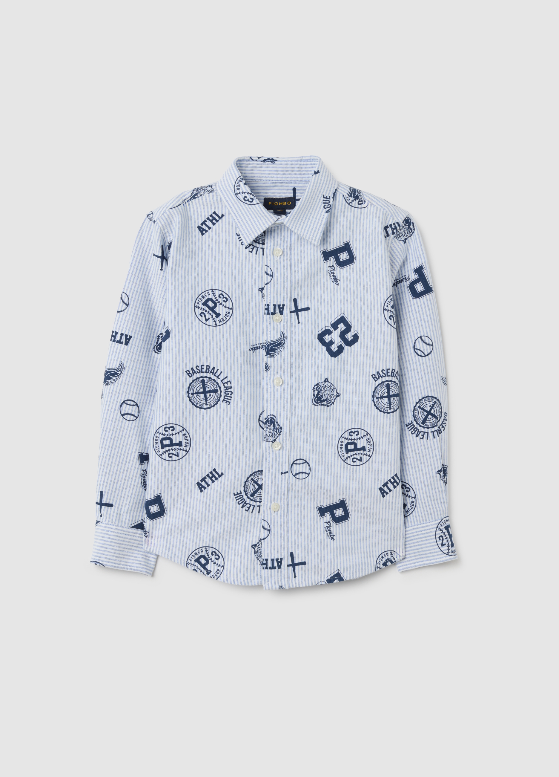 Camisa Infantil De Algodón Puro Multicolor Ajuste Regular, Niño, Blanco/azul, Talla: 10