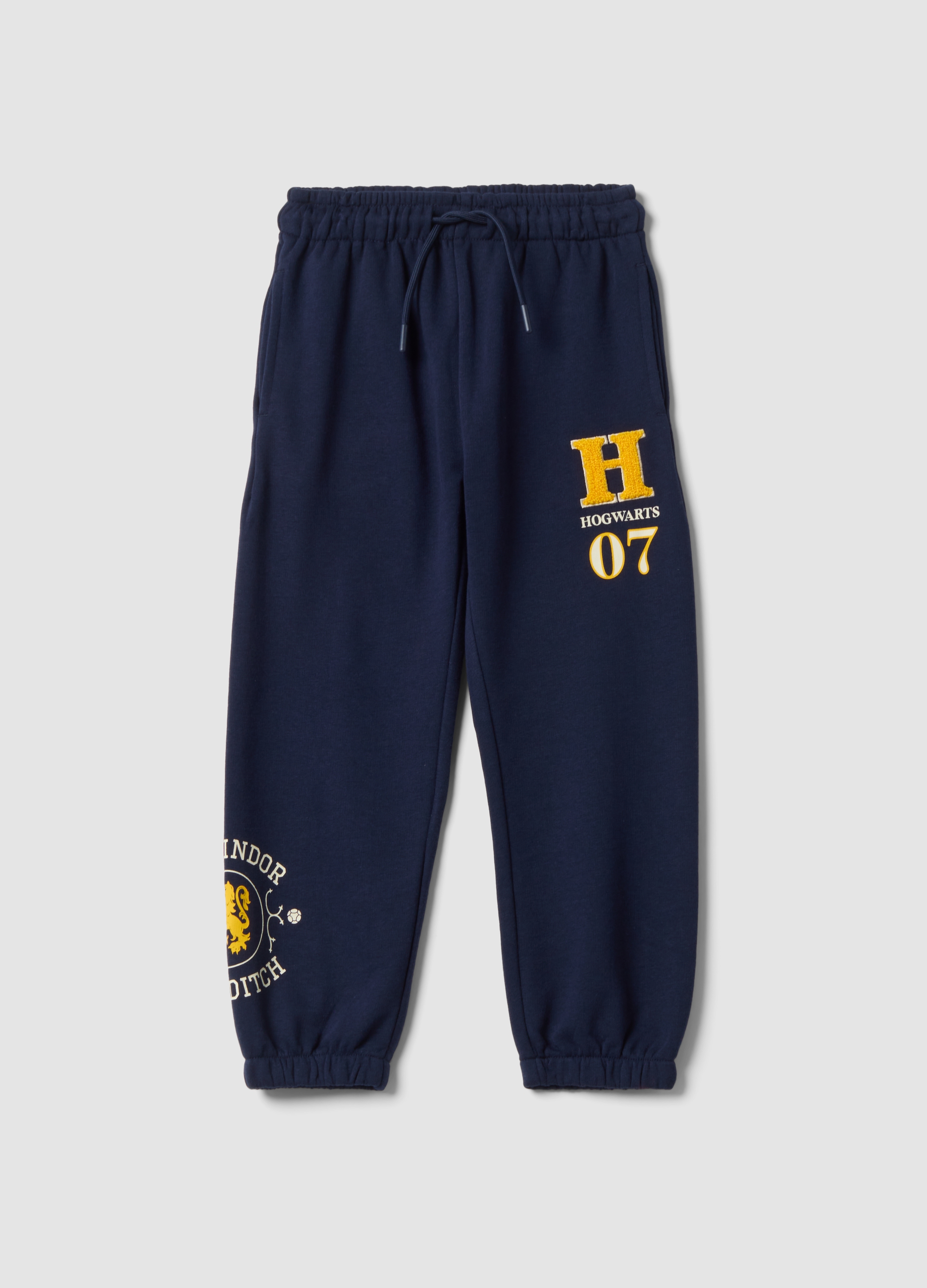 WARNER BROS, Pantaloni Jogger Blu In Misto Cotone Con Stampa Harry Potter Per Bambino, Blu, Taglia: 7-8