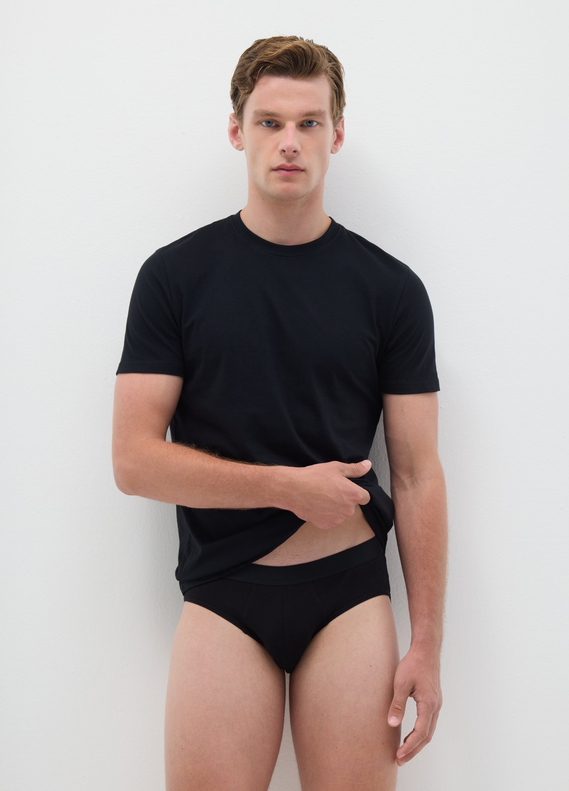 Calzoncillos Negros De Algodón Ajuste Regular, Hombre, Gunmetal, Talla: L