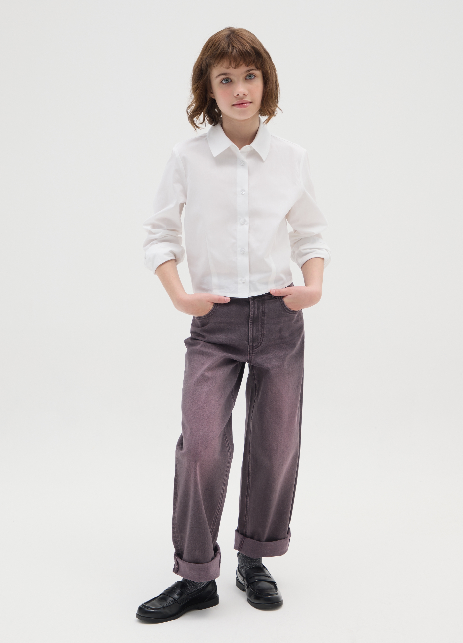 OVS KIDS, Jeans Skater Da Ragazza In Cotone Elasticizzato Viola, Bambina, Viola, Taglia: 11-12