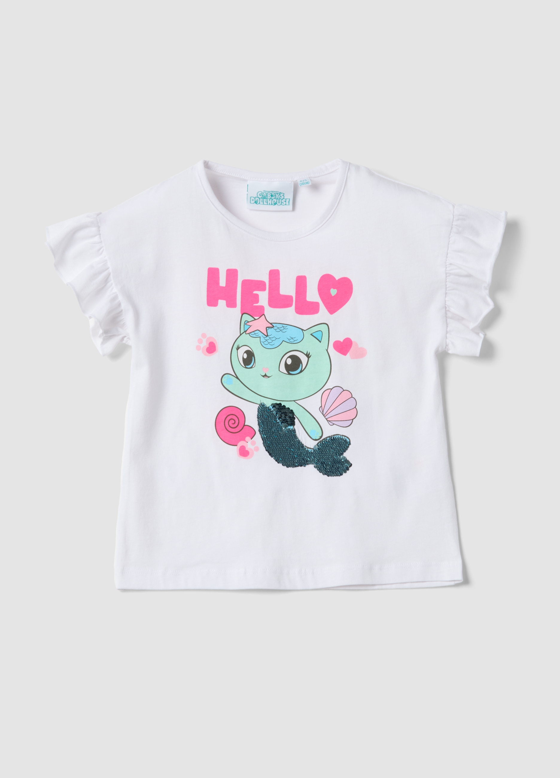 OVS KIDS, Camiseta Blanca De Algodón Elástico Para Niña Con Estampado, Niña, Blanco óptico, Talla: 7-8