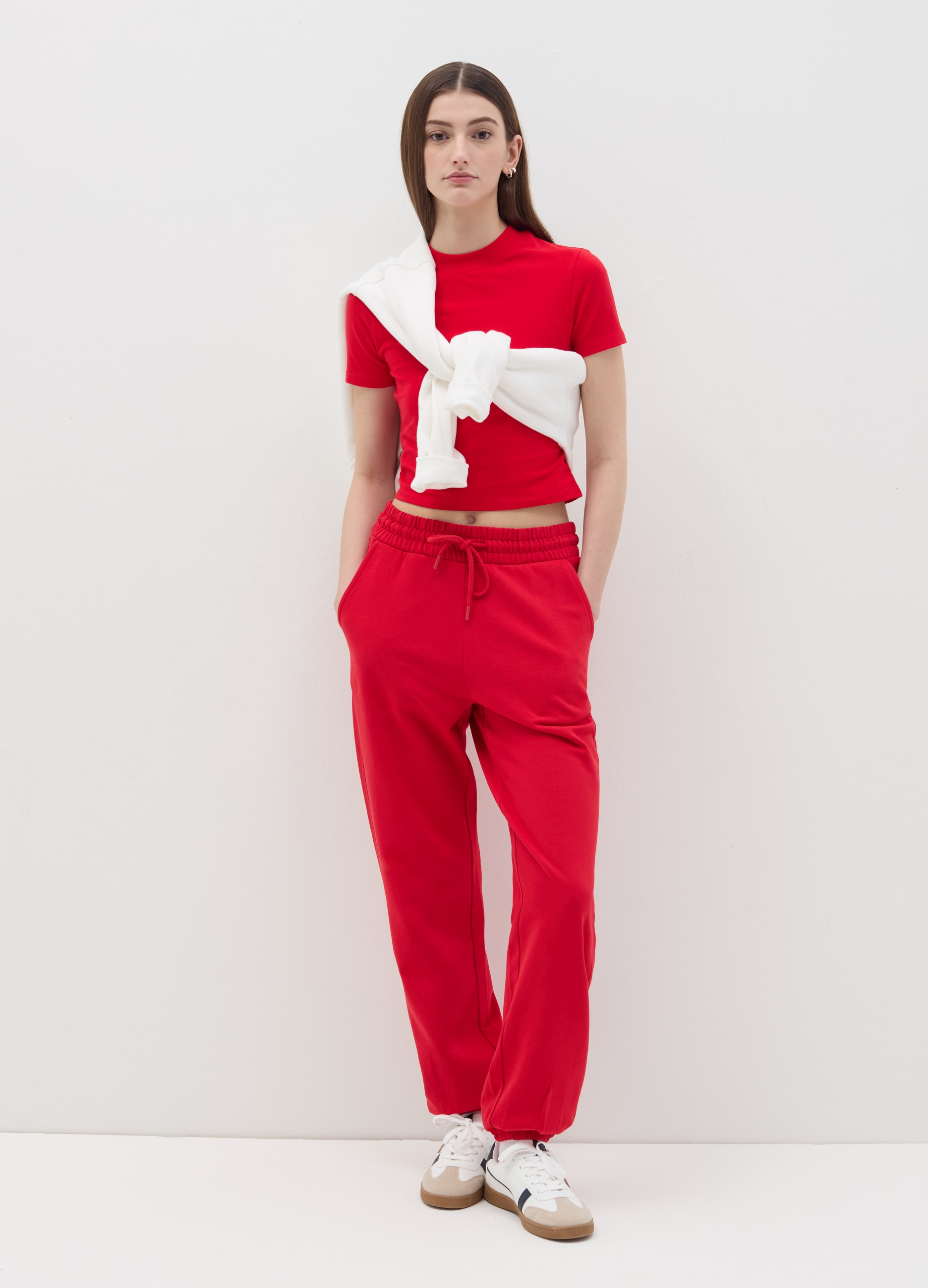 OVS, Joggers In Felpa Con Coulisse, Donna, Rosso, Taglia: XS