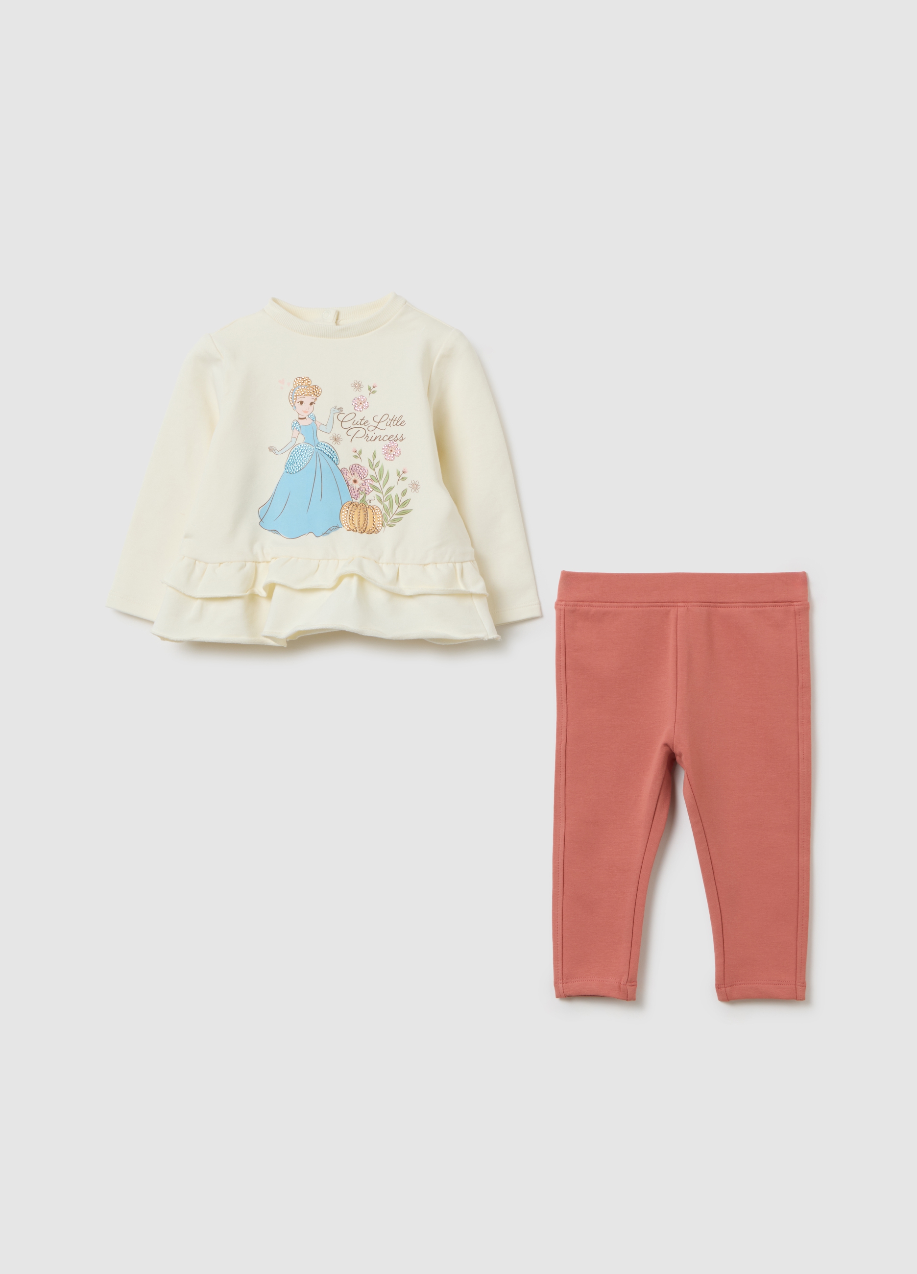 Completo Da Bambina In Cotone Beige Regular Fit, Niña, Beige Claro, Talla: 9-12