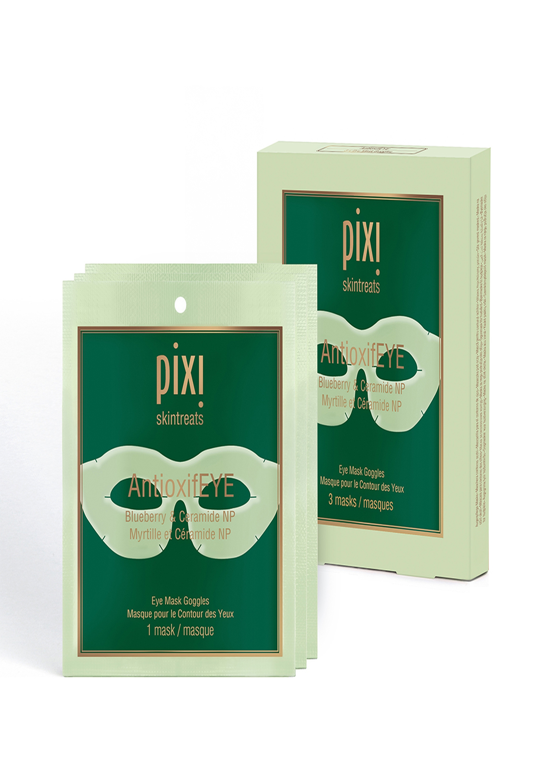 PIXI, Pixi Antioxifeye Eye Mask Goggles (hydrogel) X3, Donna, Verde, Taglia: FASUL