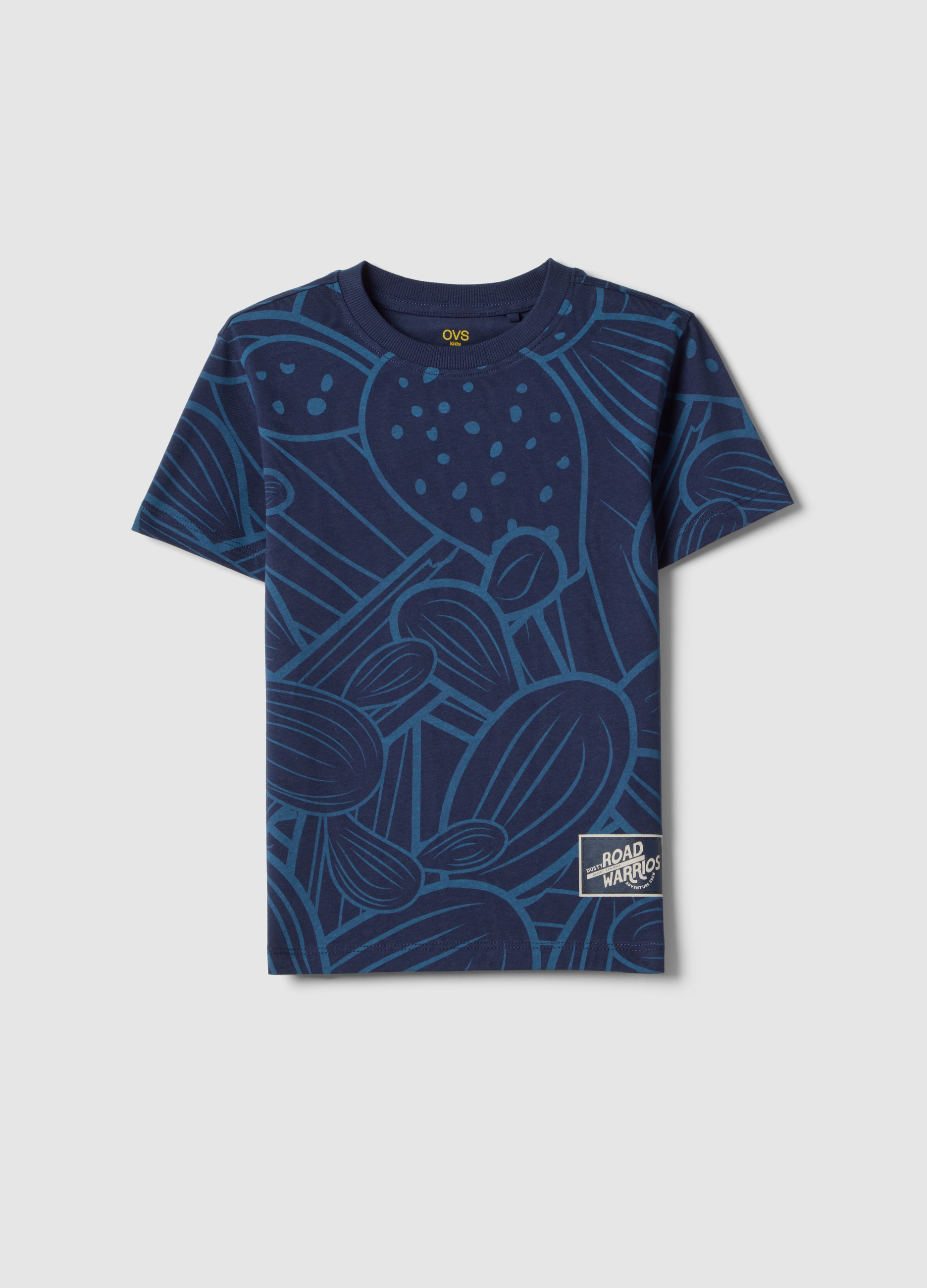 OVS KIDS, Camiseta Azul De Puro Algodón Corte Regular Para Niño Con Estampado, Niño, Blu Bluette, Talla: 3-4