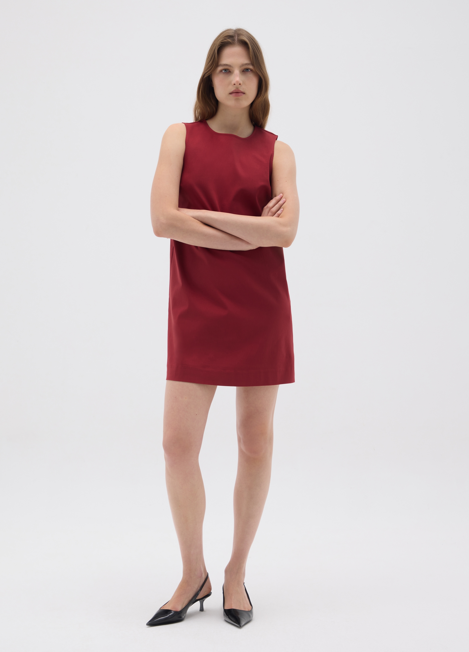 OVS, Abito Rosso Senza Maniche Con Scollo Rotondo E Zip, Donna, Rosso, Taglia: XS