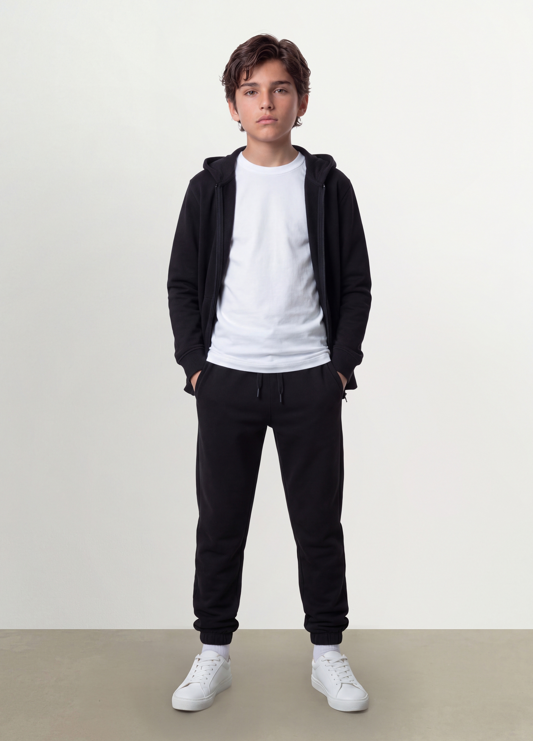 OVS KIDS, Felpa Nera Con Cappuccio In Puro Cotone Organico Regular Fit Per Ragazzo, Bambino, Nero, Taglia: 10-11
