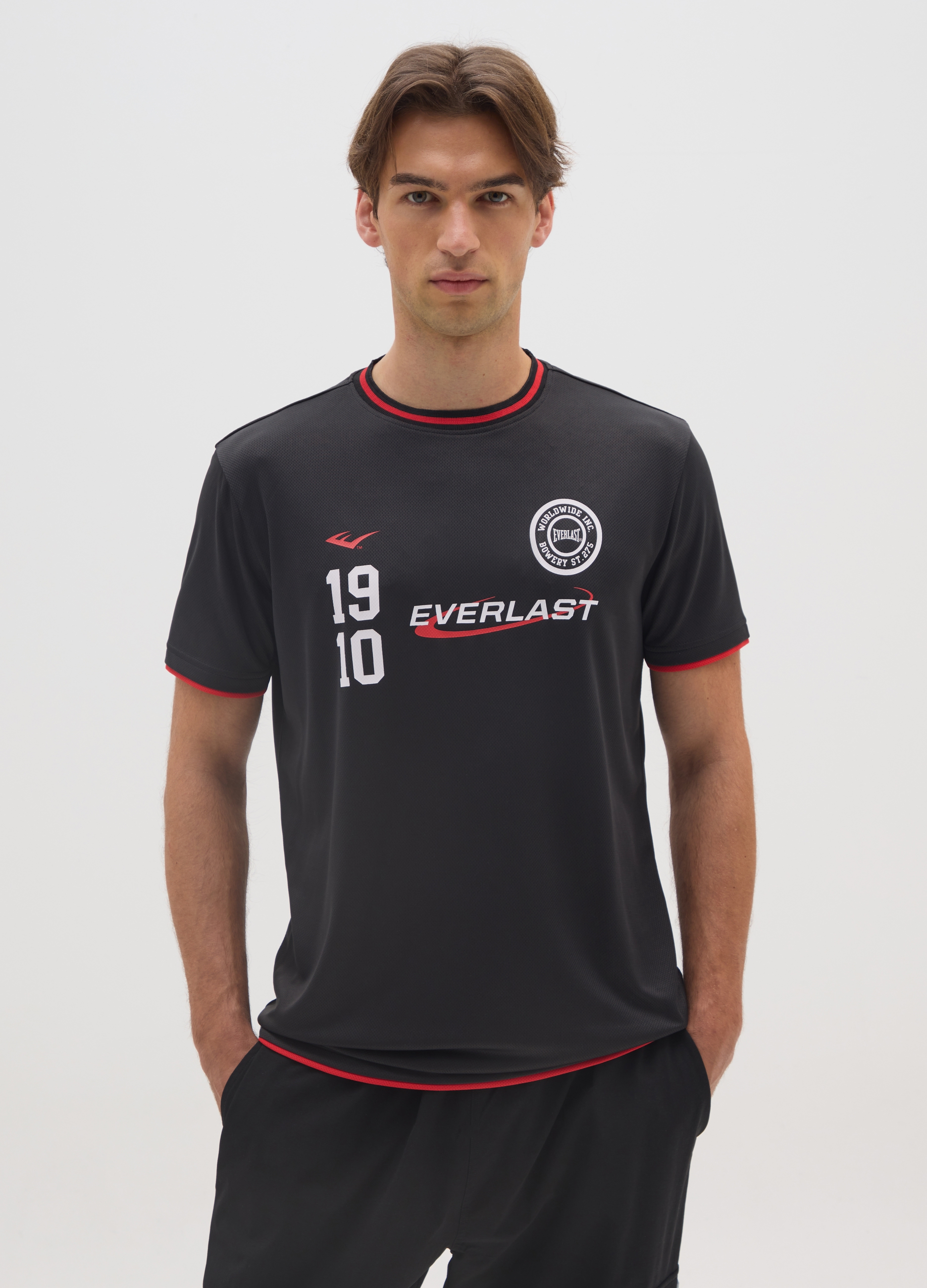 EVERLAST, T-shirt Nera Con Logo Everlast, Uomo, Nero, Taglia: S