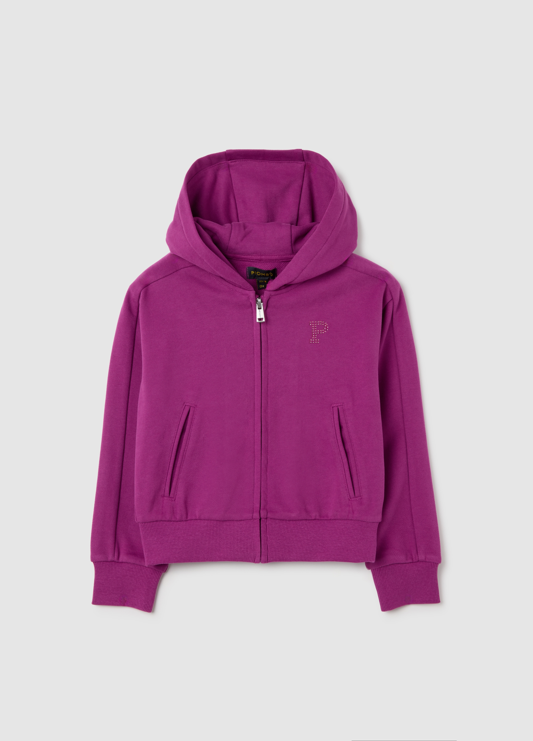 Sudadera De Niña Morada En Algodón Puro Ajuste Regular, Niña, Morado oscuro, Talla: 12
