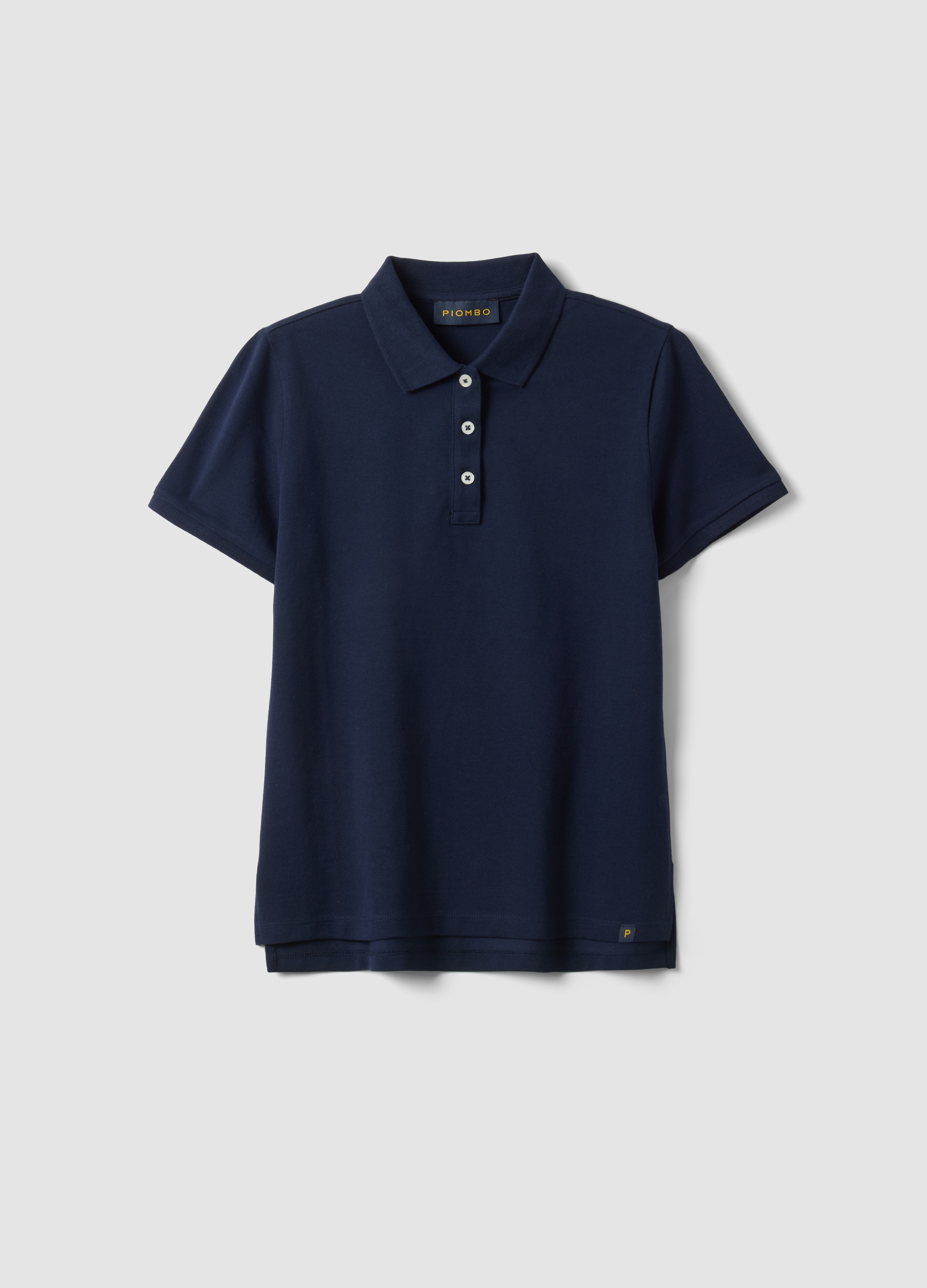 PIOMBO, Polo Azul De Algodón Orgánico Ajuste Regular, Mujer, Azul marino, Talla: 36