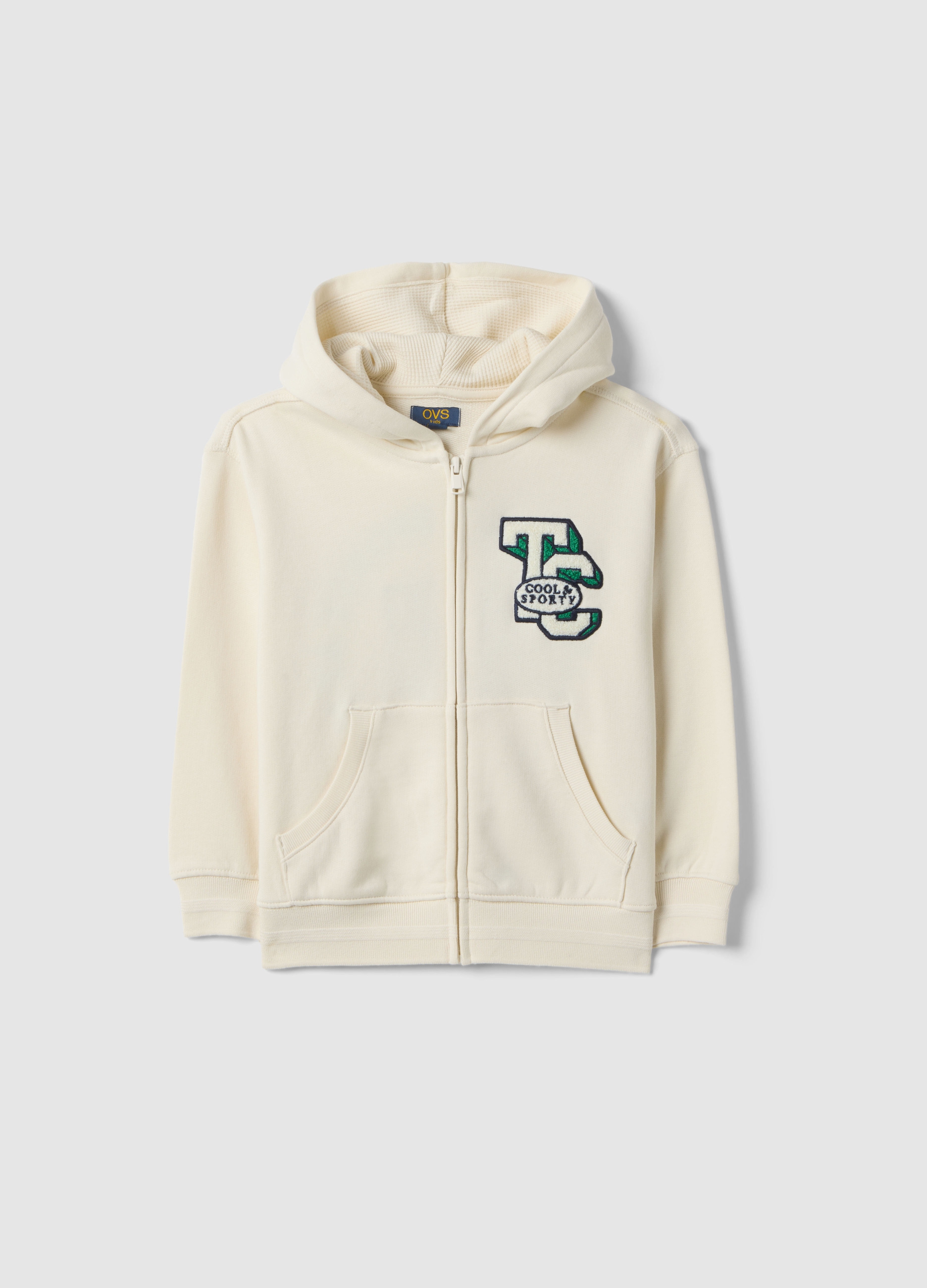 OVS KIDS, Sudadera Con Capucha Blanca De Algodón Puro Para Niños De Ajuste Oversize, Niño, Blanco marfil, Talla: 6-7