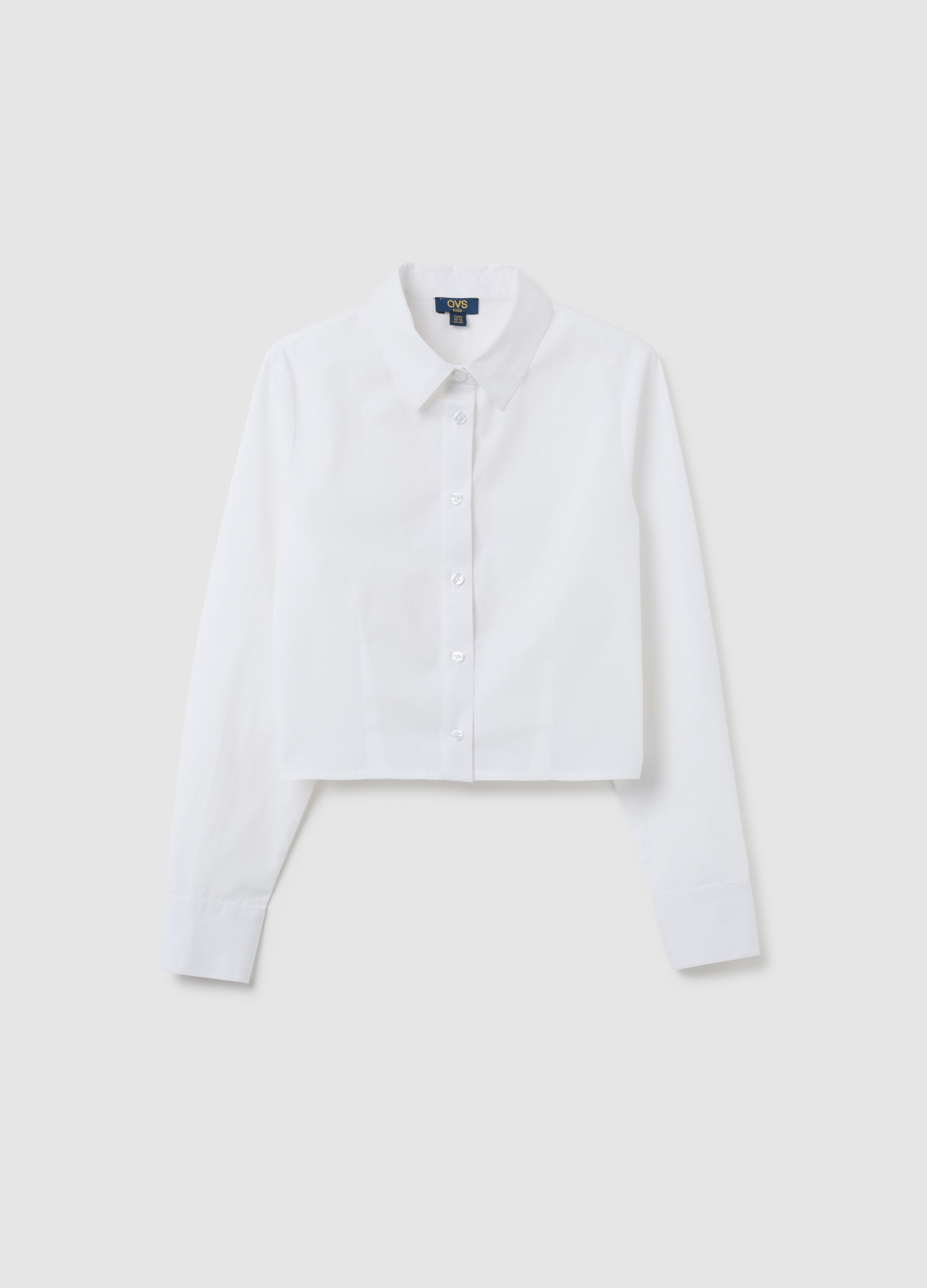 Camicia Da Ragazze In Puro Cotone Bianca Slim Fit, Niña, Blanco óptico, Talla: 14-15