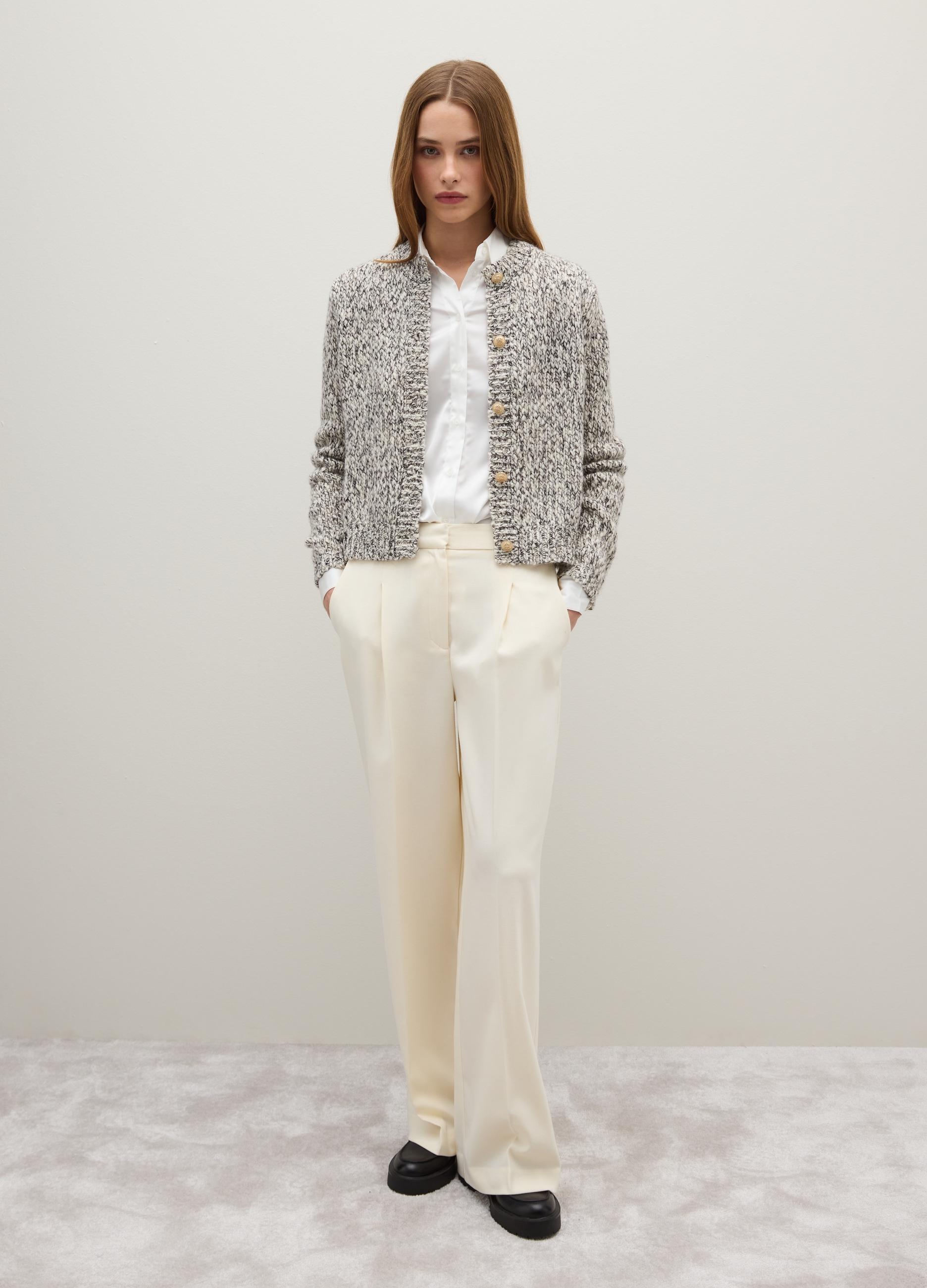 Piombo Contemporary, Cardigan Grigio Regular Fit Con Bottoni, Donna, Multicolor, Taglia: XS