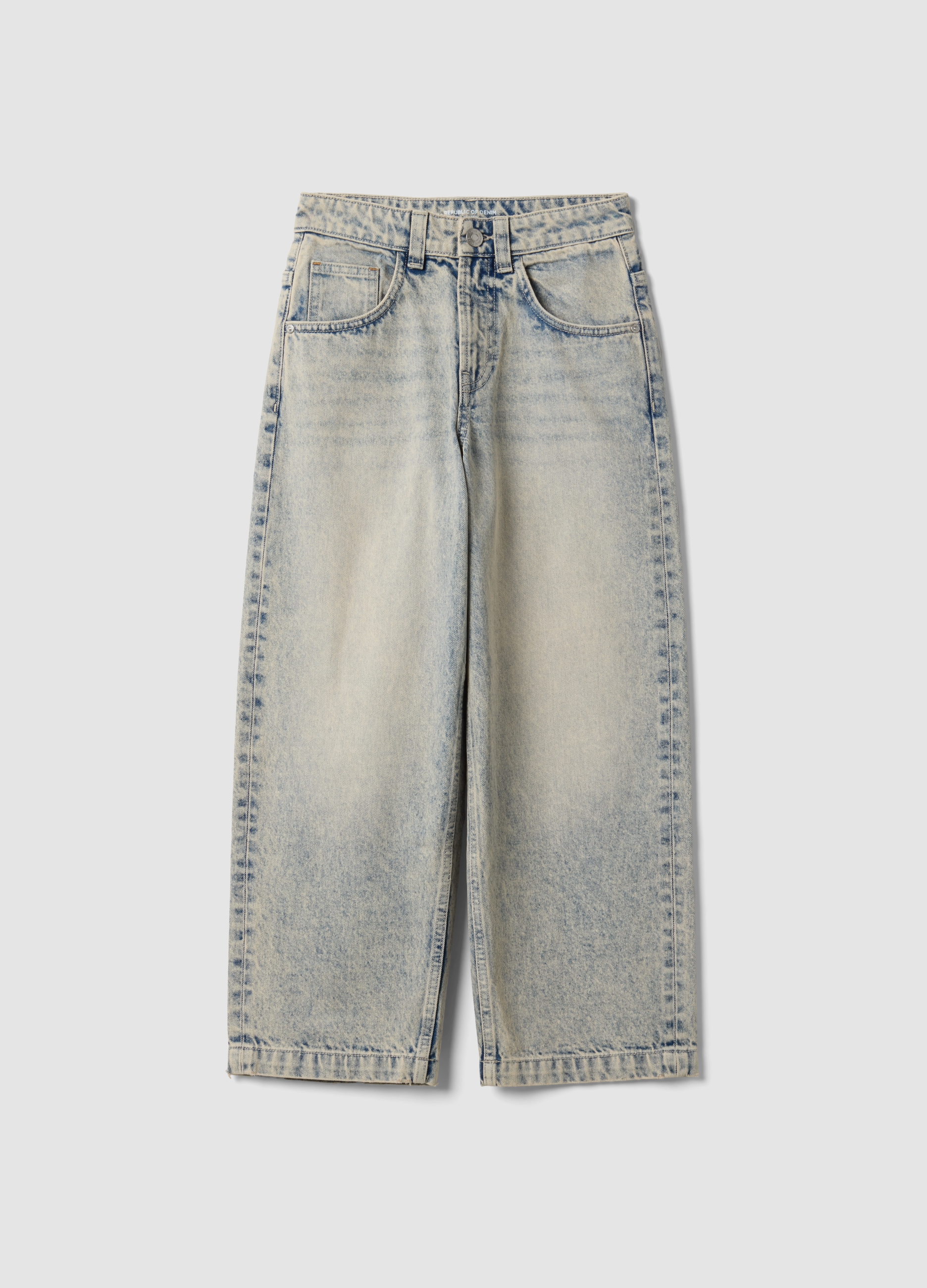 REPUBLIC OF DENIM, Jeans Denim Chiaro In Puro Cotone Fit Skater Per Ragazzo, Bambino, Denim, Taglia: 11-12