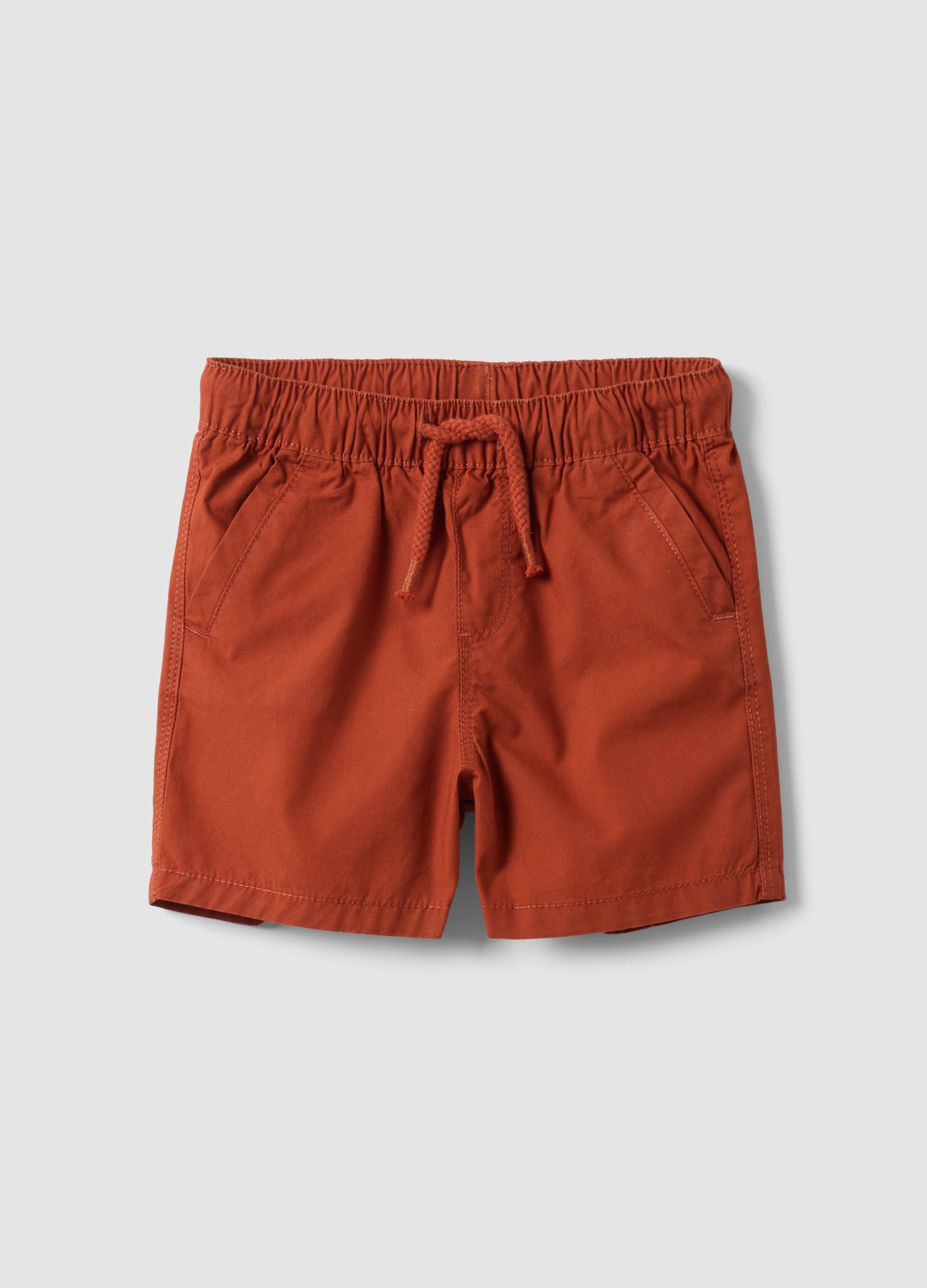 FAGOTTINO, Short Naranja De Algodón Puro Para Niño, Corte Regular, Con Cordón Ajustable, Niño, Naranja Oscuro, Talla: 12-18