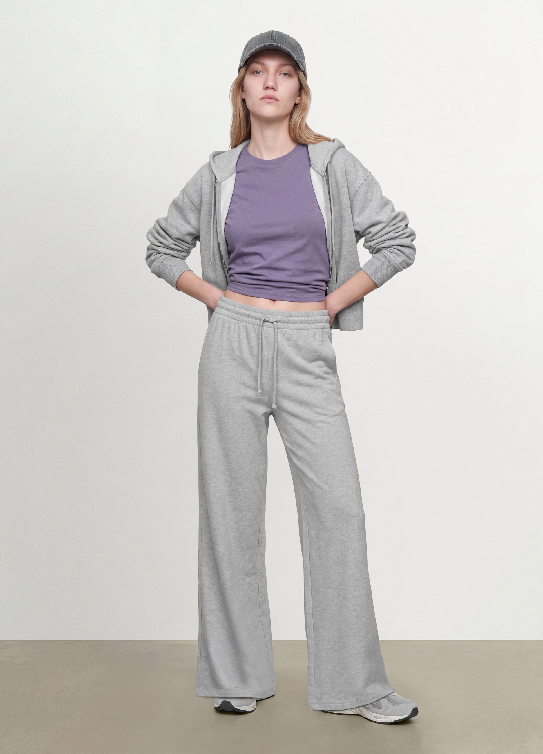 OVS, Pantaloni Jogger Grigi Baggy Fit In Puro Cotone, Donna, Grigio, Taglia: L