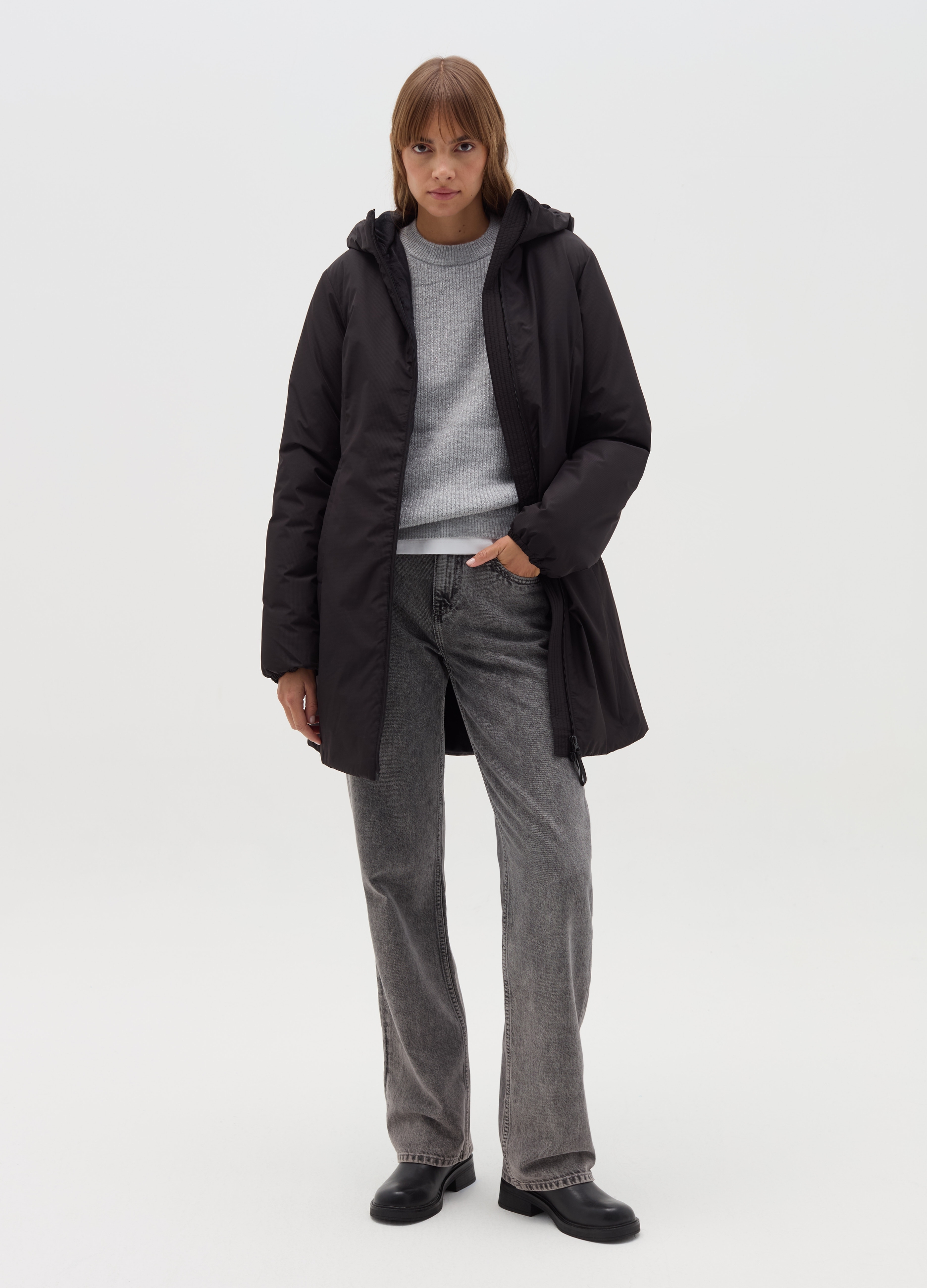 OVS, Parka Essential Con Capucha, Mujer, Negro, Talla: M