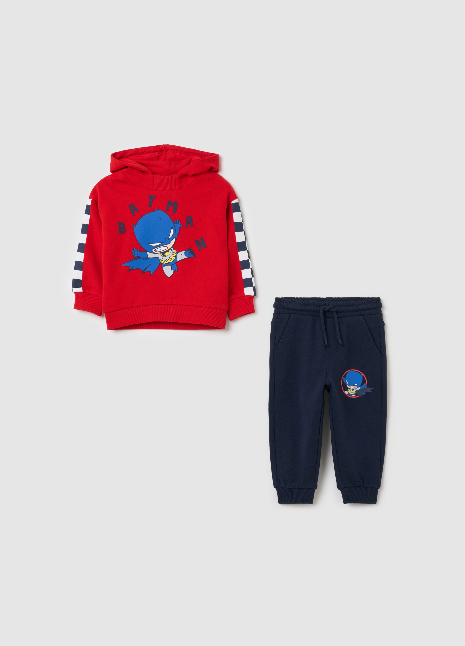 FAGOTTINO, Pack Jogging De Felpa Con Estampado Batman, Niño, Azul/rojo, Talla: 18-24