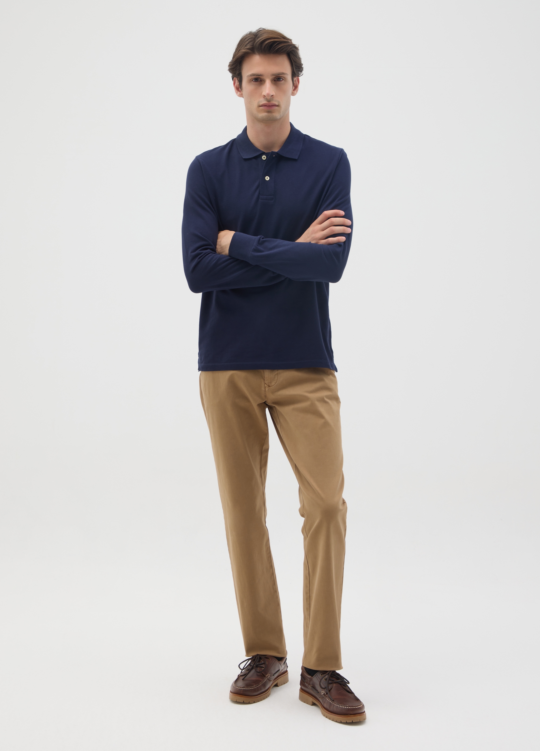 OVS, Pantalones Marrones Slim Fit De Algodón Elástico, Hombre, Marrón tabaco, Talla: 44